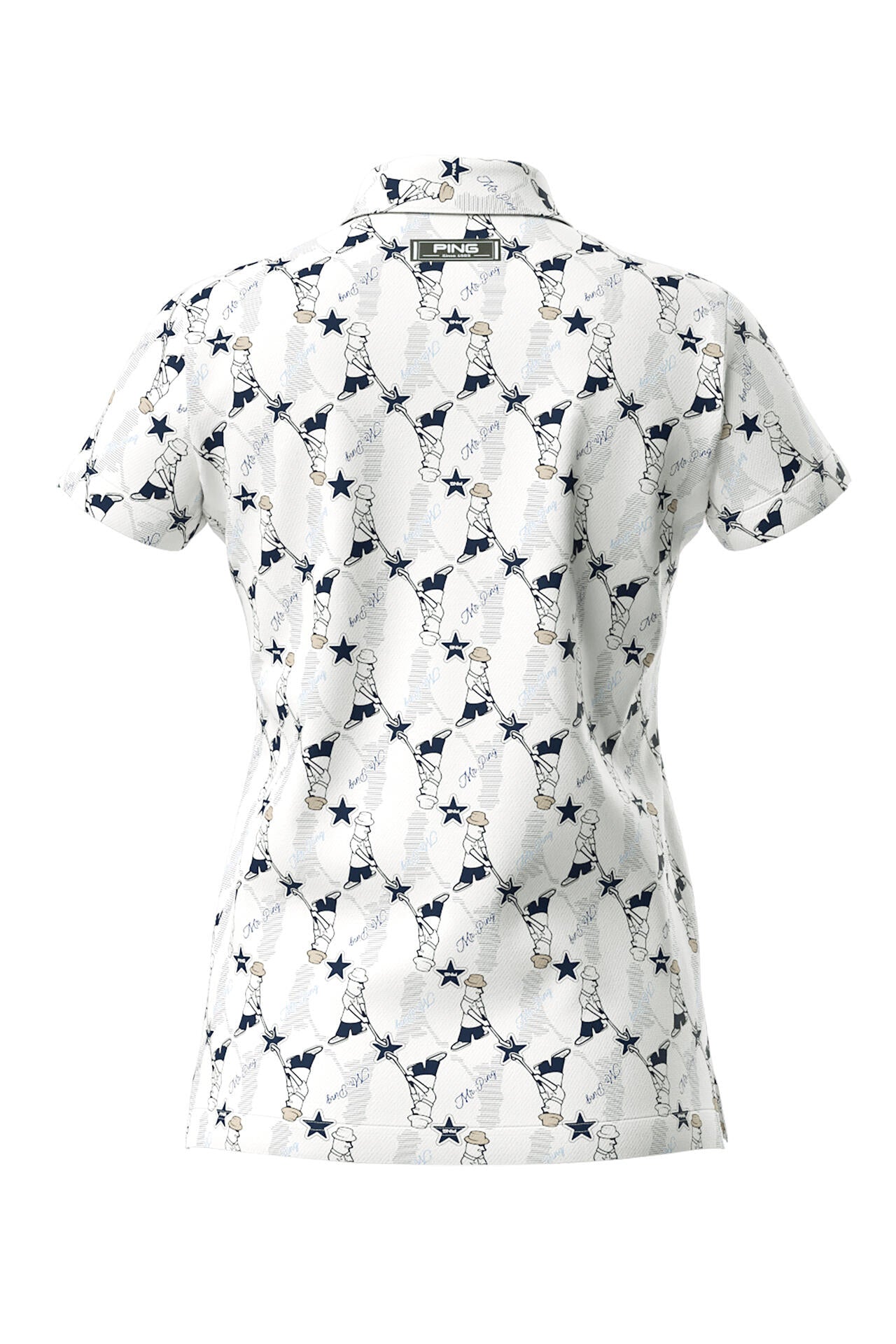 【PING APPAREL】Mr.PING総柄プリント半袖ポロシャツ <NATIVE> (LADIES)
