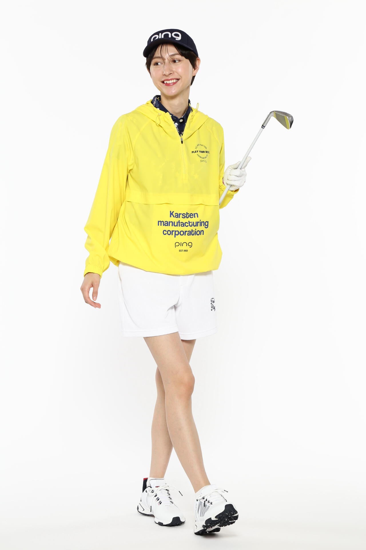 【PING APPAREL】Mr.PING総柄プリント半袖ポロシャツ <NATIVE> (LADIES)