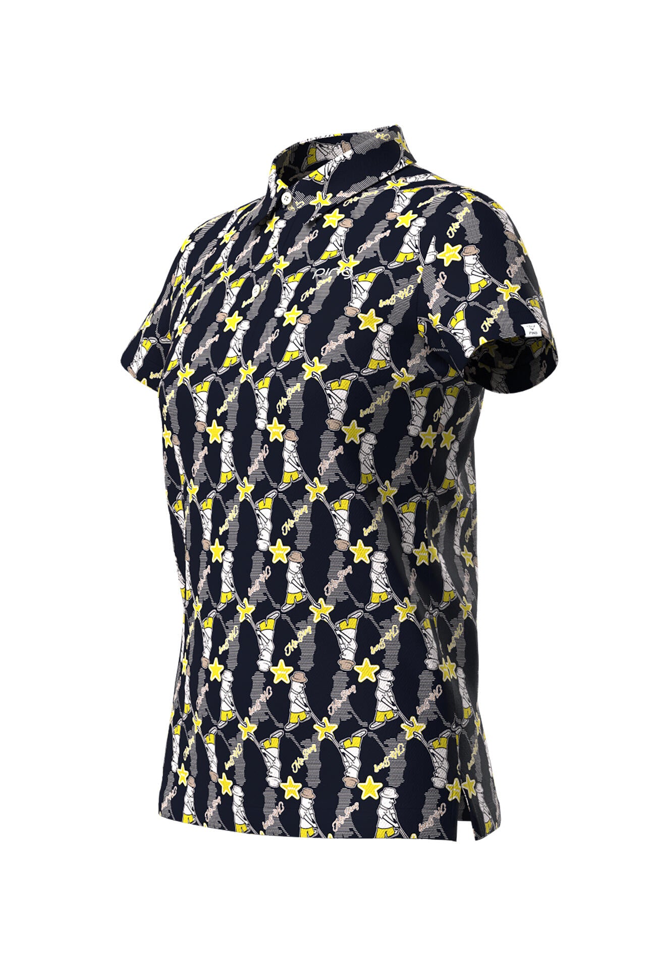 【PING APPAREL】Mr.PING総柄プリント半袖ポロシャツ <NATIVE> (LADIES)