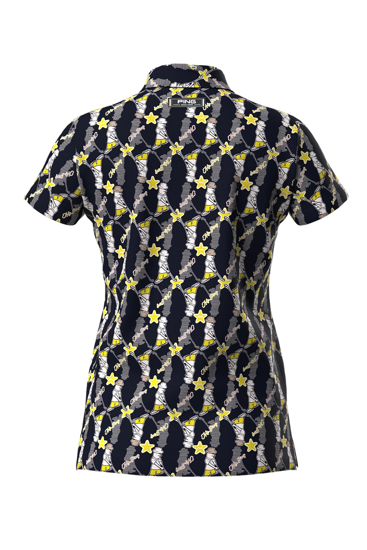【PING APPAREL】Mr.PING総柄プリント半袖ポロシャツ <NATIVE> (LADIES)