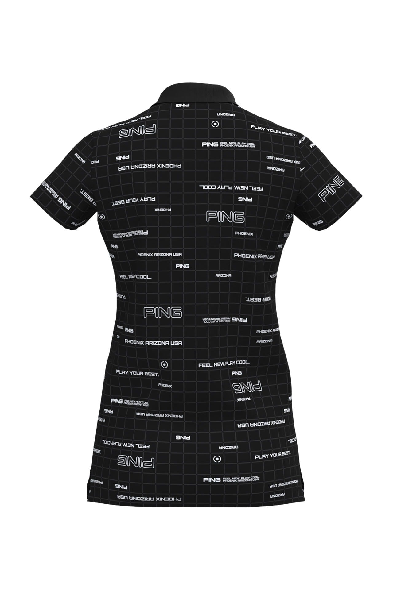 【PING APPAREL】デジタルグリッド柄サラマックスUV半袖ポロシャツ <PERFORMANCE> (LADIES)