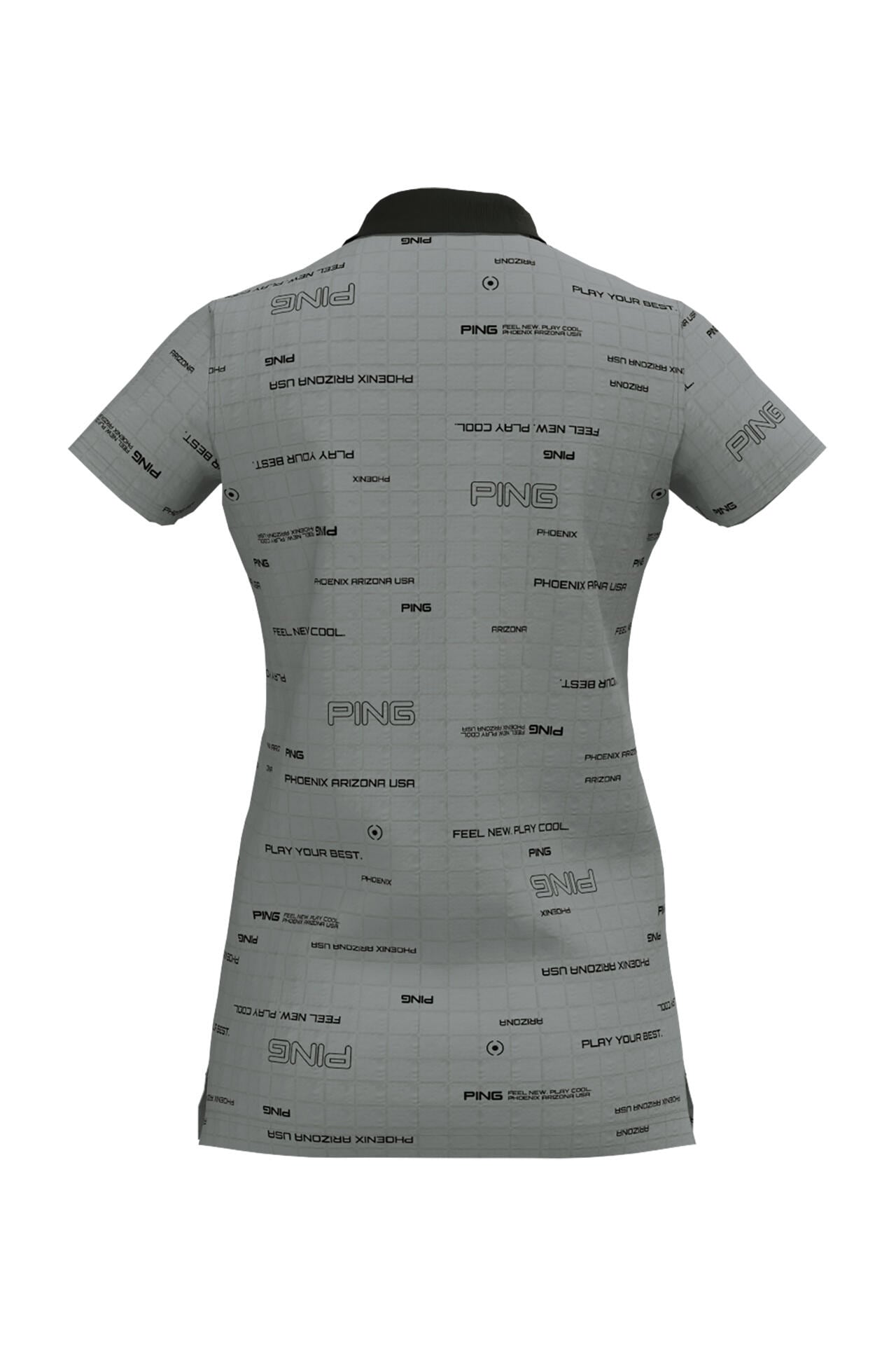 【PING APPAREL】デジタルグリッド柄サラマックスUV半袖ポロシャツ <PERFORMANCE> (LADIES)