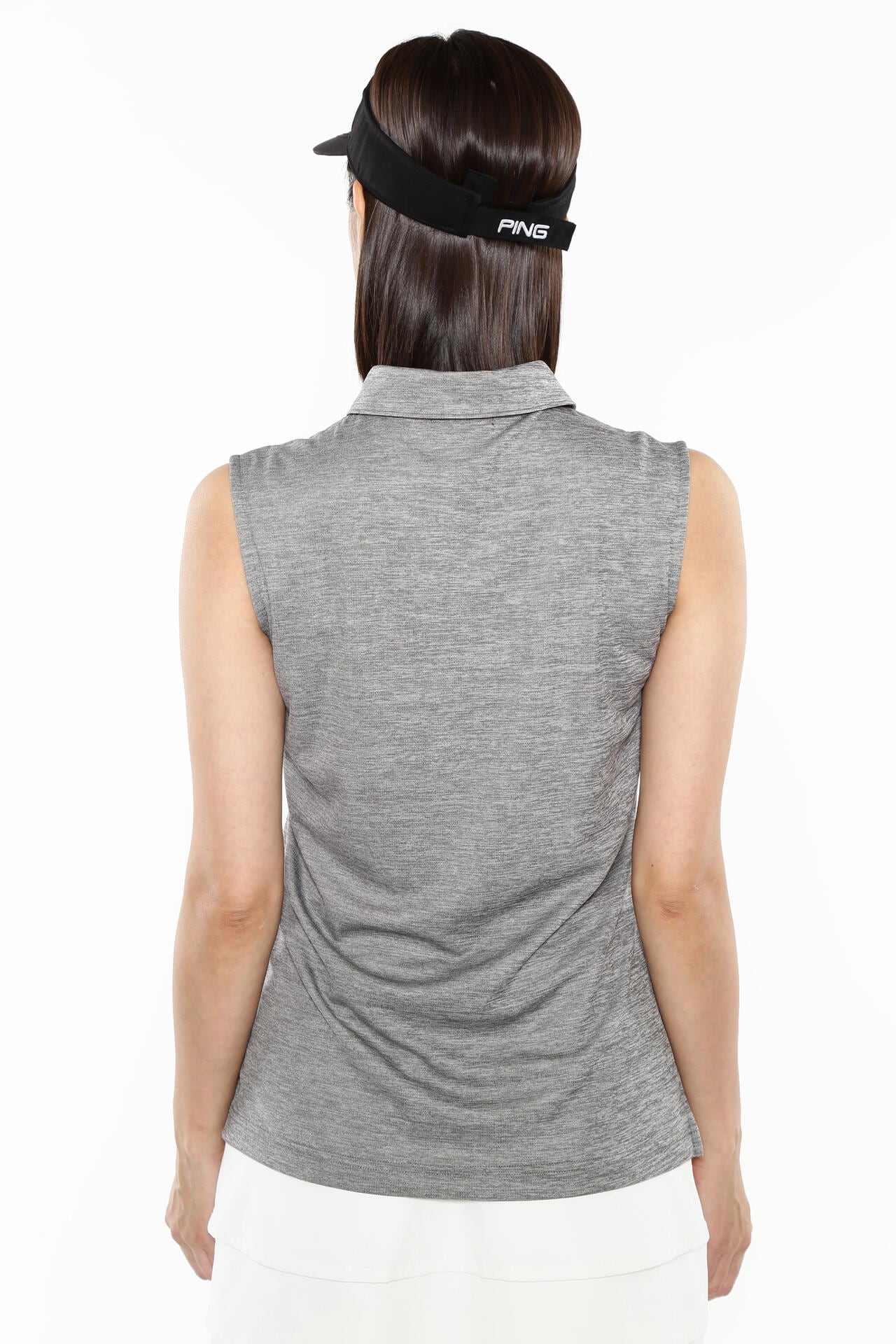 【PING APPAREL】涼感ストレッチメッシュカノコスリーブレスポロシャツ <PERFORMANCE> (LADIES)
