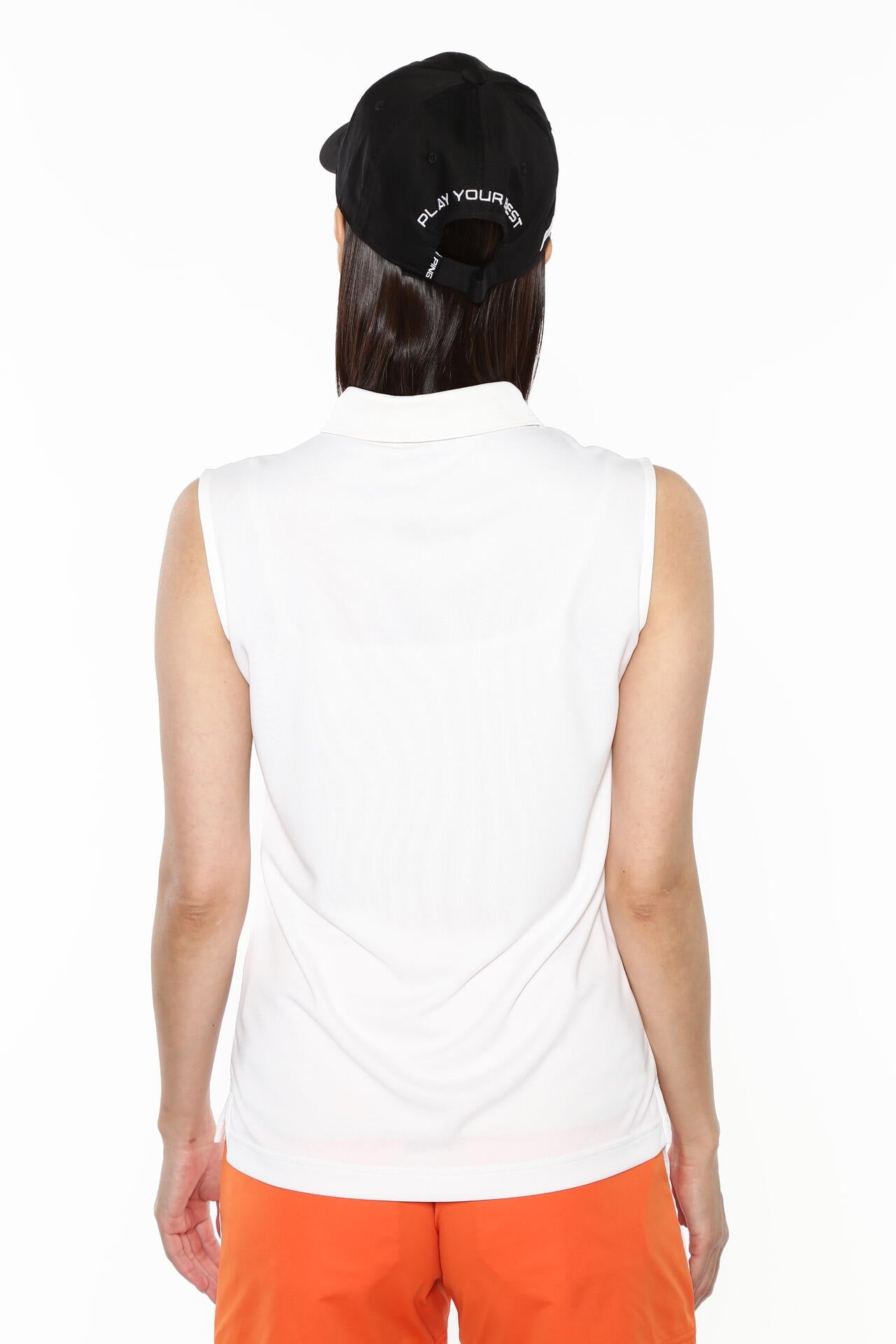 【PING APPAREL】涼感ストレッチメッシュカノコスリーブレスポロシャツ <PERFORMANCE> (LADIES)