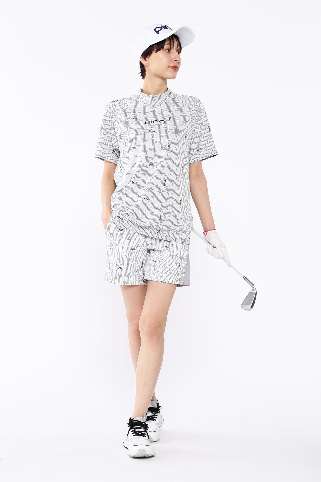 【PING APPAREL】AZモノグラムジャカードハイネックカットソー <PERFORMANCE> (LADIES)