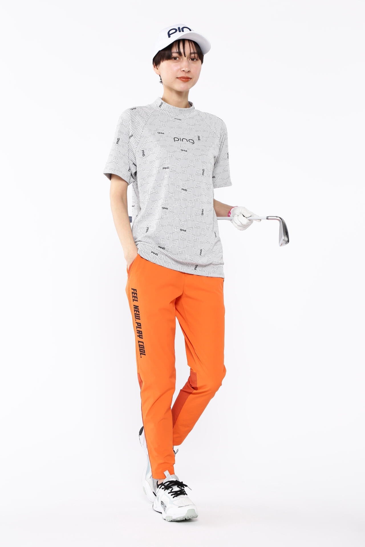 【PING APPAREL】AZモノグラムジャカードハイネックカットソー <PERFORMANCE> (LADIES)
