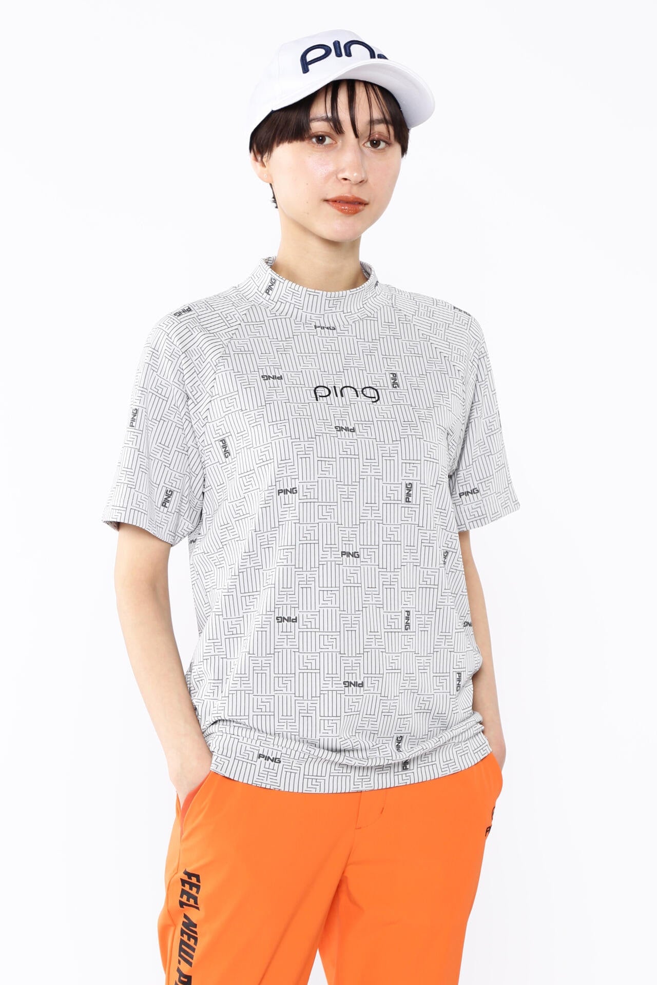 【PING APPAREL】AZモノグラムジャカードハイネックカットソー <PERFORMANCE> (LADIES)