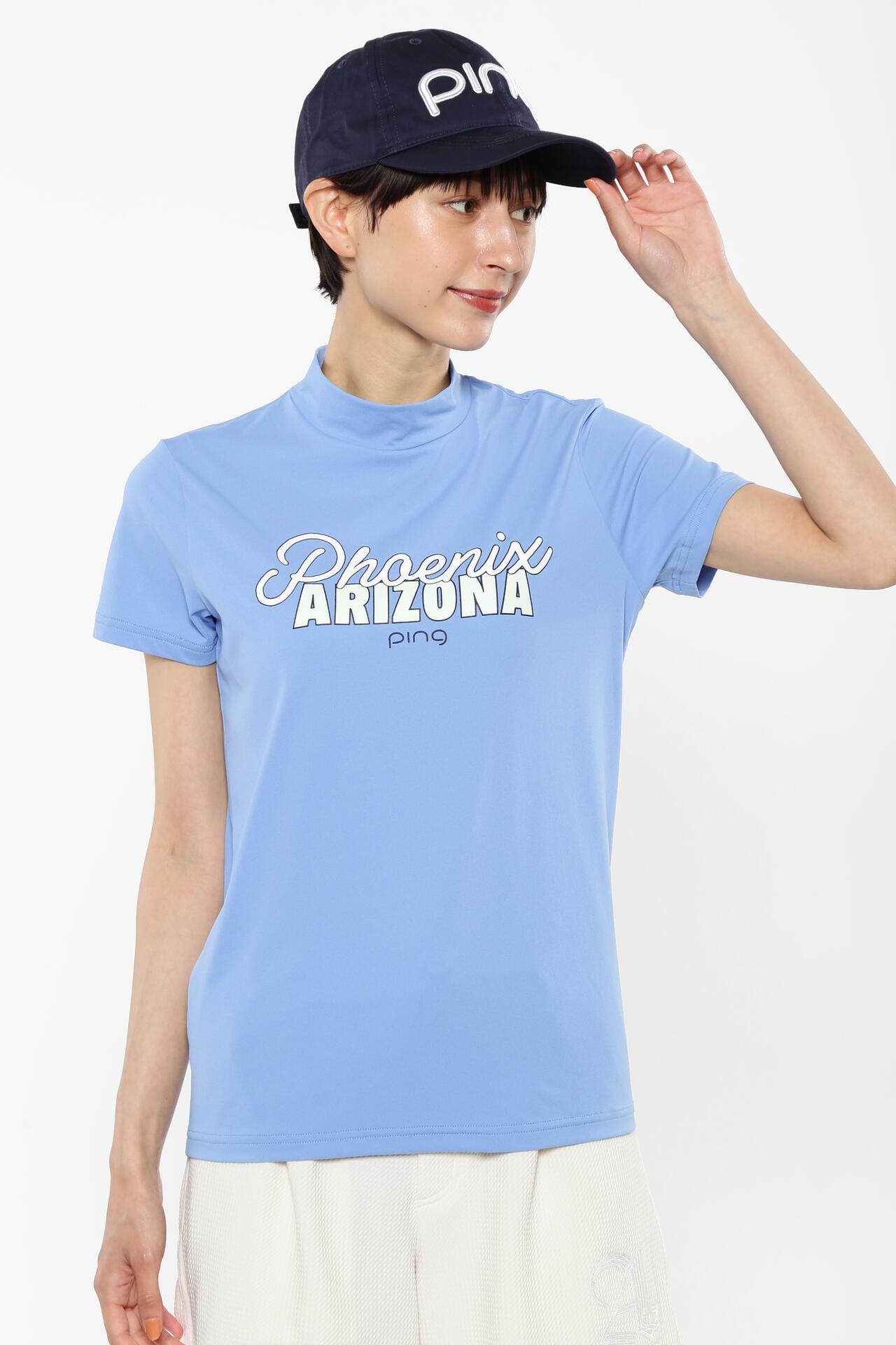 【PING APPAREL】UVプリント天竺半袖ハイネックカットソー <LADIES> (LADIES)