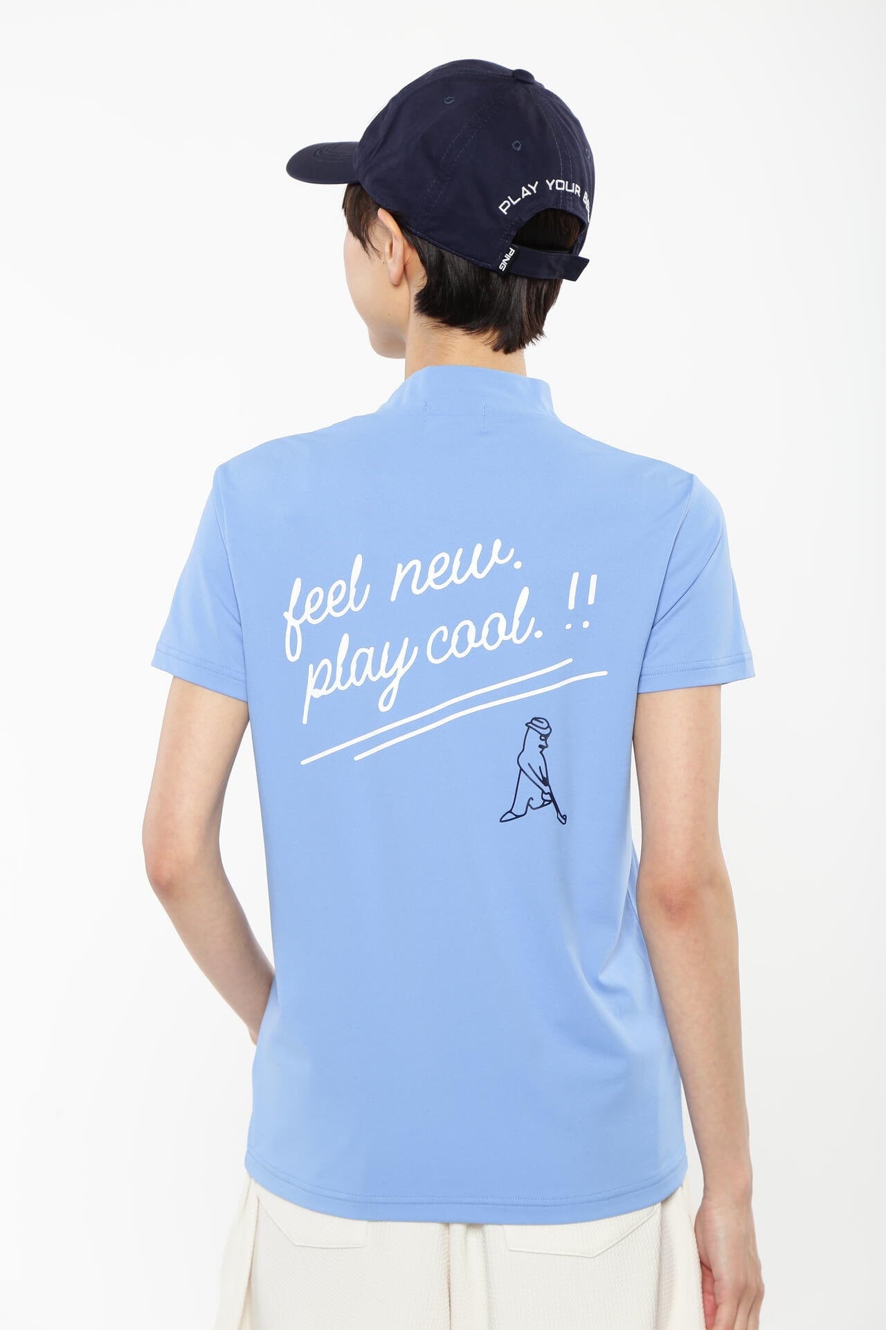 【PING APPAREL】UVプリント天竺半袖ハイネックカットソー <LADIES> (LADIES)
