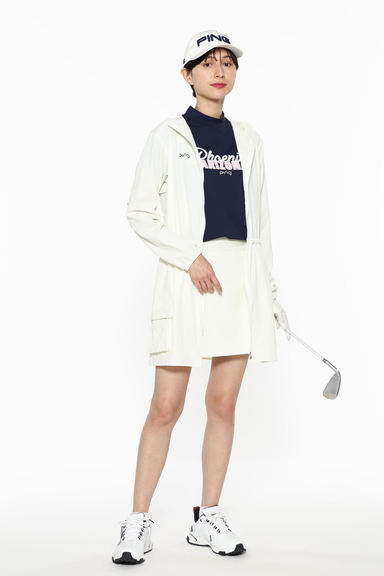 【PING APPAREL】UVプリント天竺半袖ハイネックカットソー <LADIES> (LADIES)