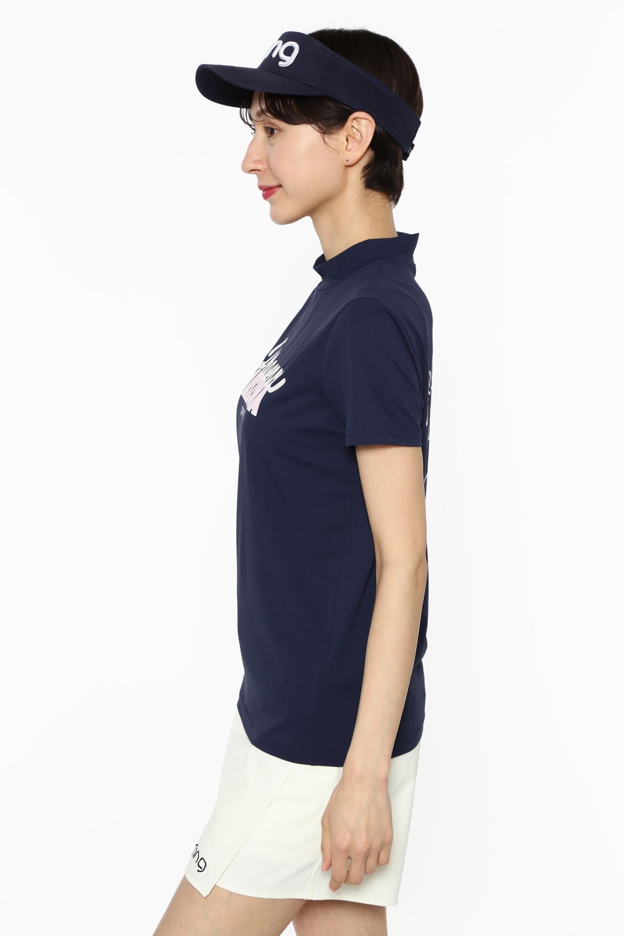 【PING APPAREL】UVプリント天竺半袖ハイネックカットソー <LADIES> (LADIES)