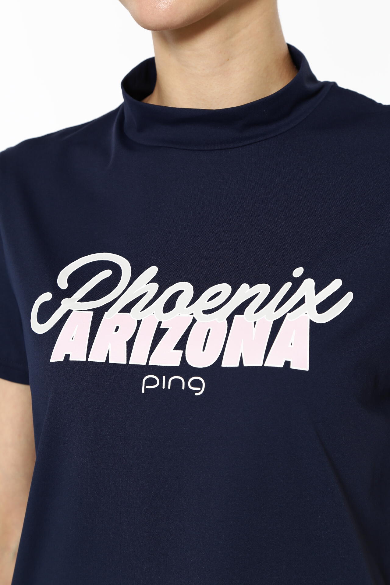 【PING APPAREL】UVプリント天竺半袖ハイネックカットソー <LADIES> (LADIES)