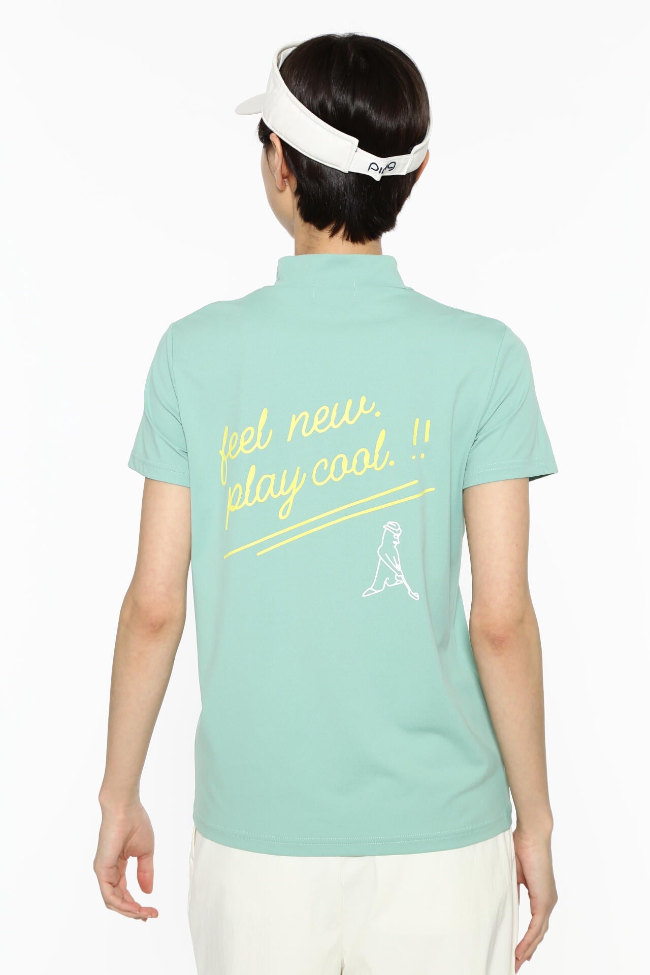 【PING APPAREL】UVプリント天竺半袖ハイネックカットソー <LADIES> (LADIES)