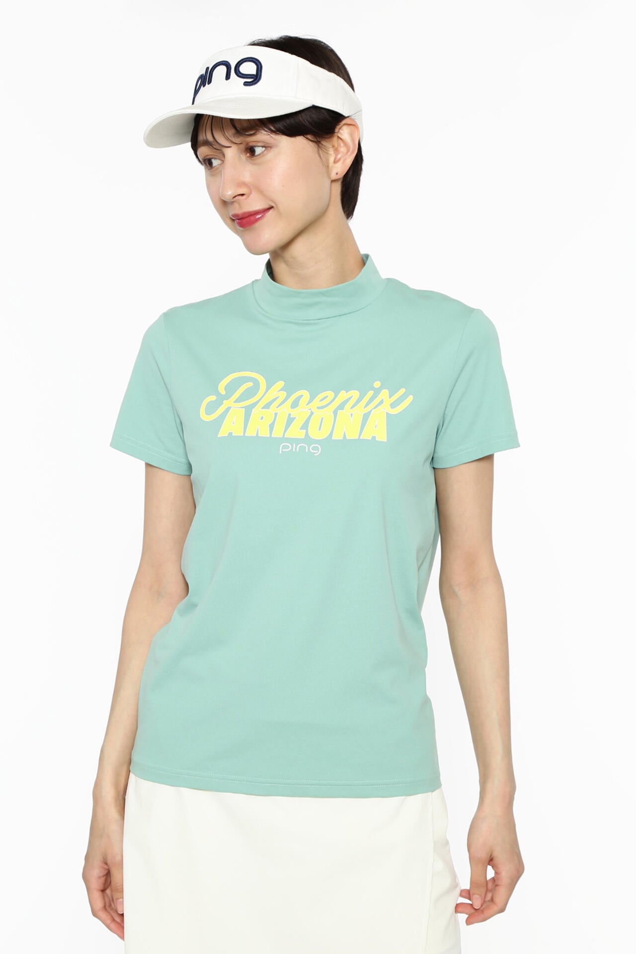 【PING APPAREL】UVプリント天竺半袖ハイネックカットソー <LADIES> (LADIES)