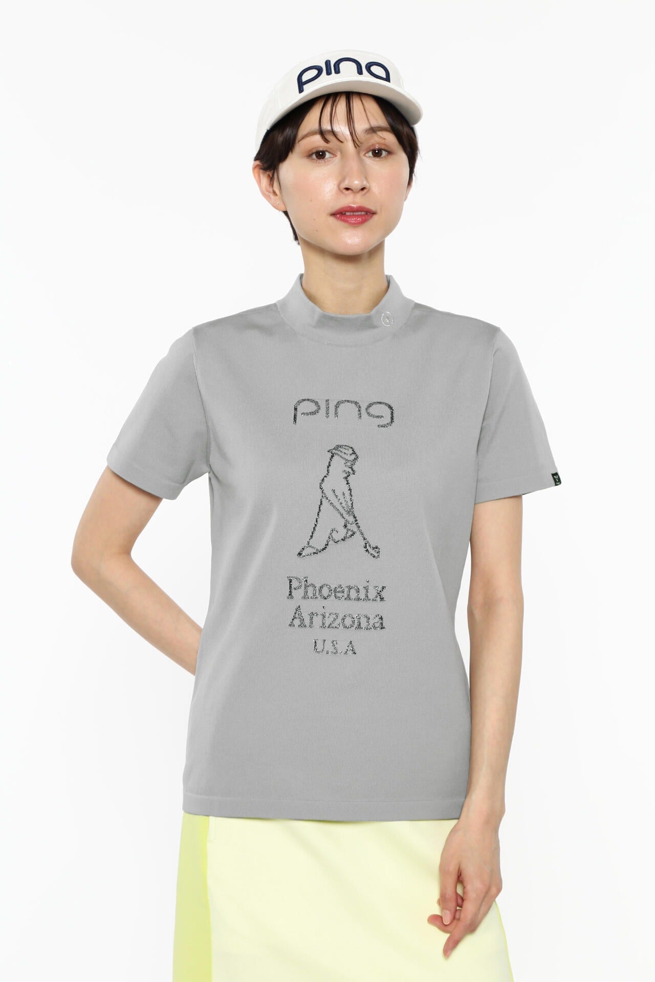 【PING APPAREL】Mr.PINGジャカード 半袖ハイネックニットプルオーバー <NATIVE> (LADIES)