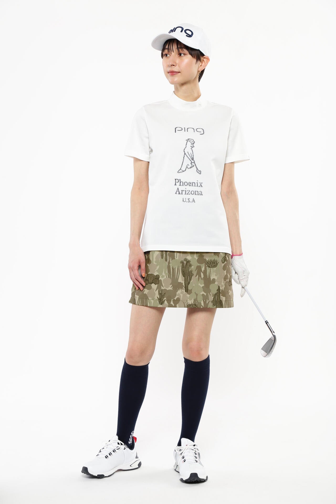 【PING APPAREL】Mr.PINGジャカード 半袖ハイネックニットプルオーバー <NATIVE> (LADIES)