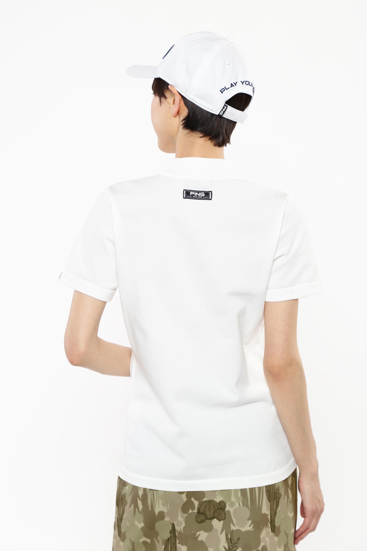 【PING APPAREL】Mr.PINGジャカード 半袖ハイネックニットプルオーバー <NATIVE> (LADIES)