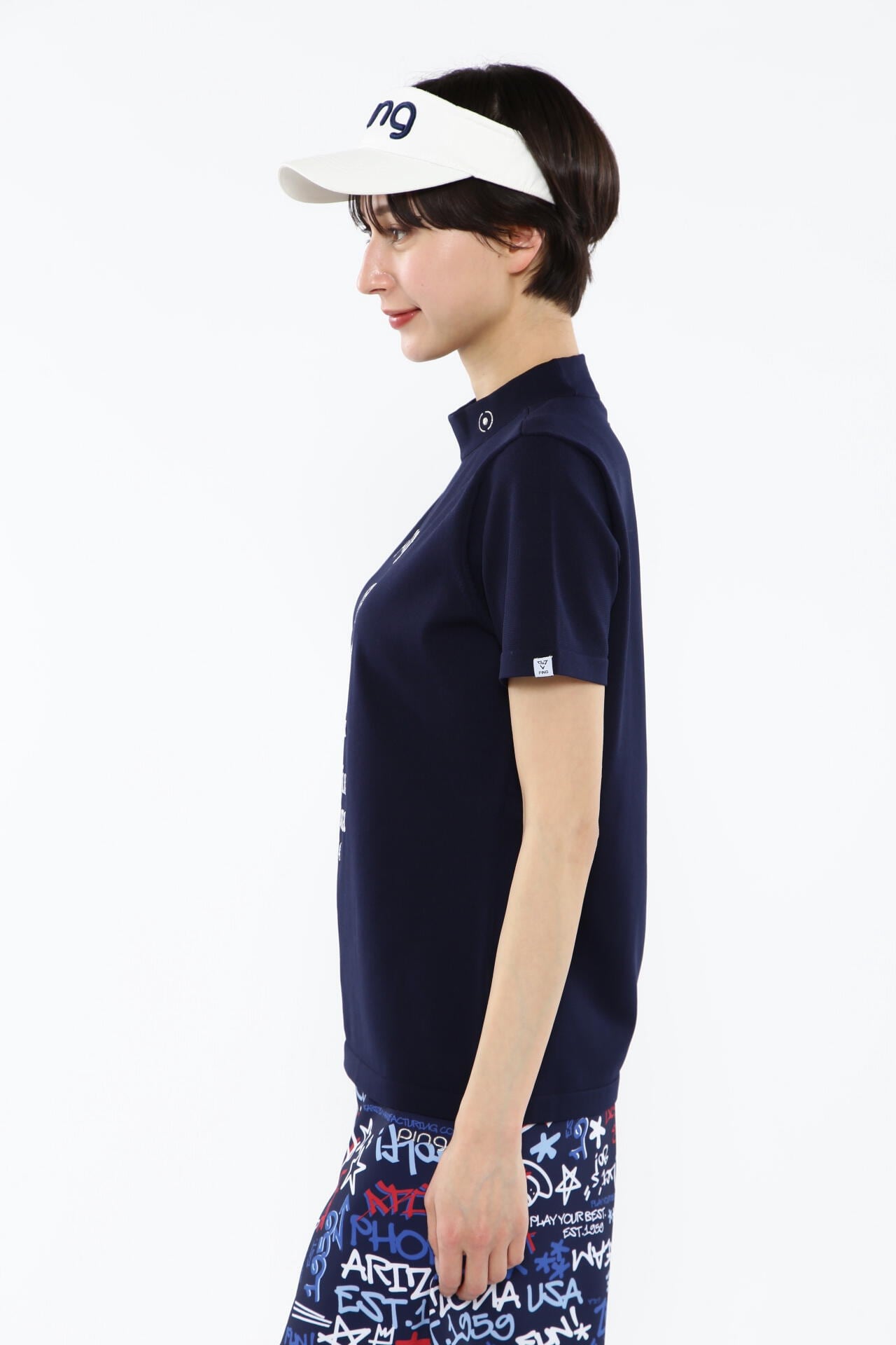 【PING APPAREL】Mr.PINGジャカード 半袖ハイネックニットプルオーバー <NATIVE> (LADIES)