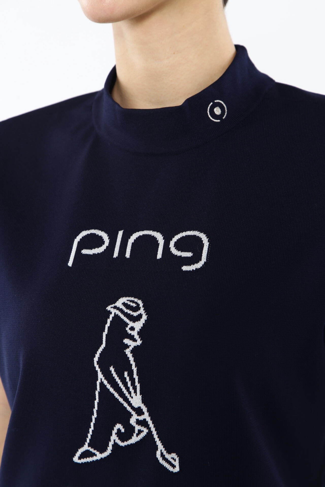 【PING APPAREL】Mr.PINGジャカード 半袖ハイネックニットプルオーバー <NATIVE> (LADIES)