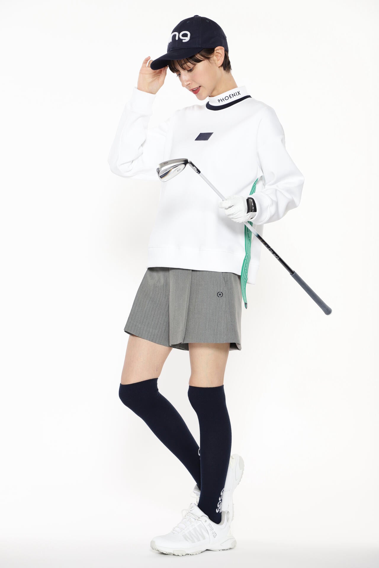 【PING APPAREL】ヘリンボーン全方向ストレッチストレッチ総裏仕立てショートパンツ <NATIVE> (LADIES)