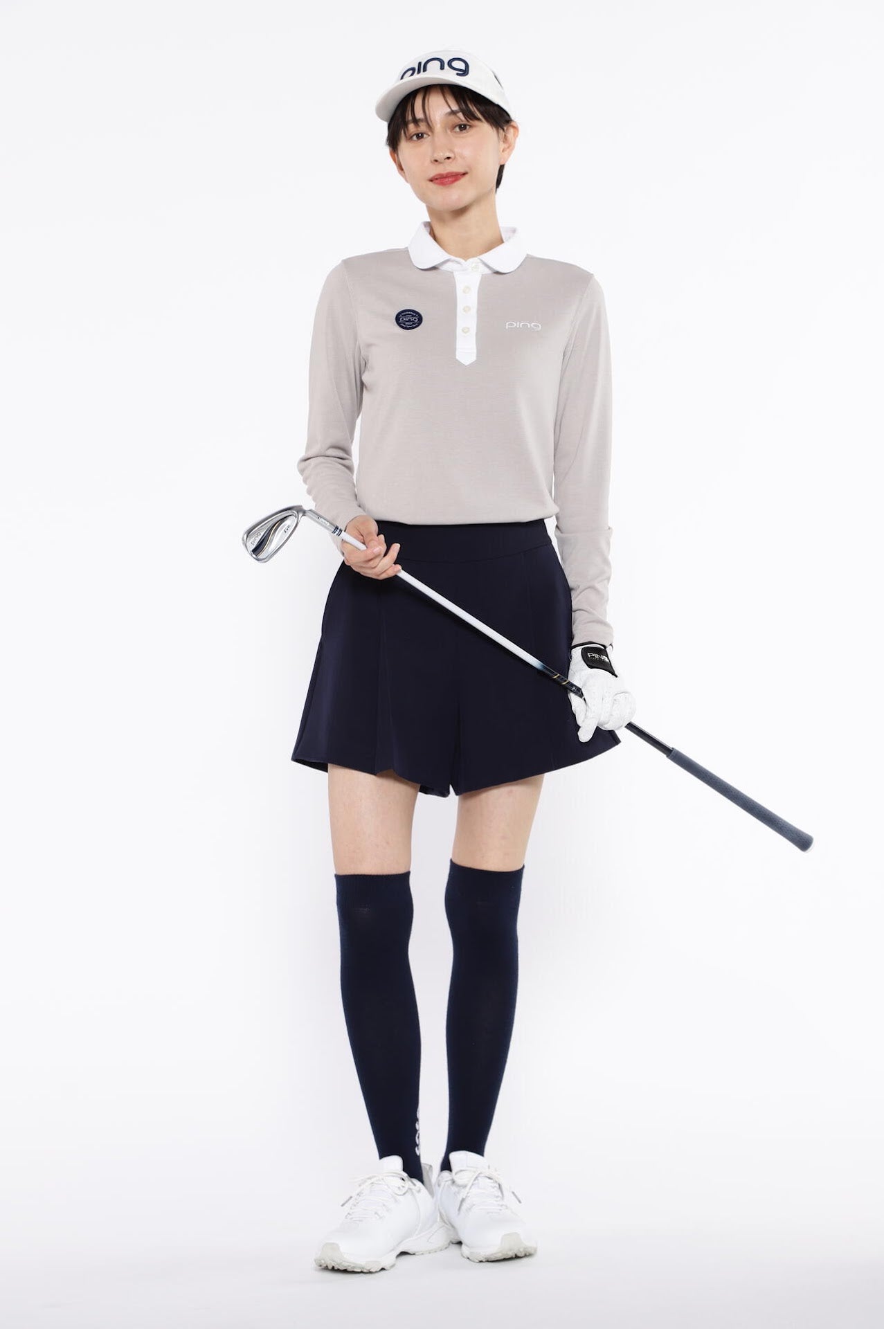【PING APPAREL】ヘリンボーン全方向ストレッチストレッチ総裏仕立てショートパンツ <NATIVE> (LADIES)