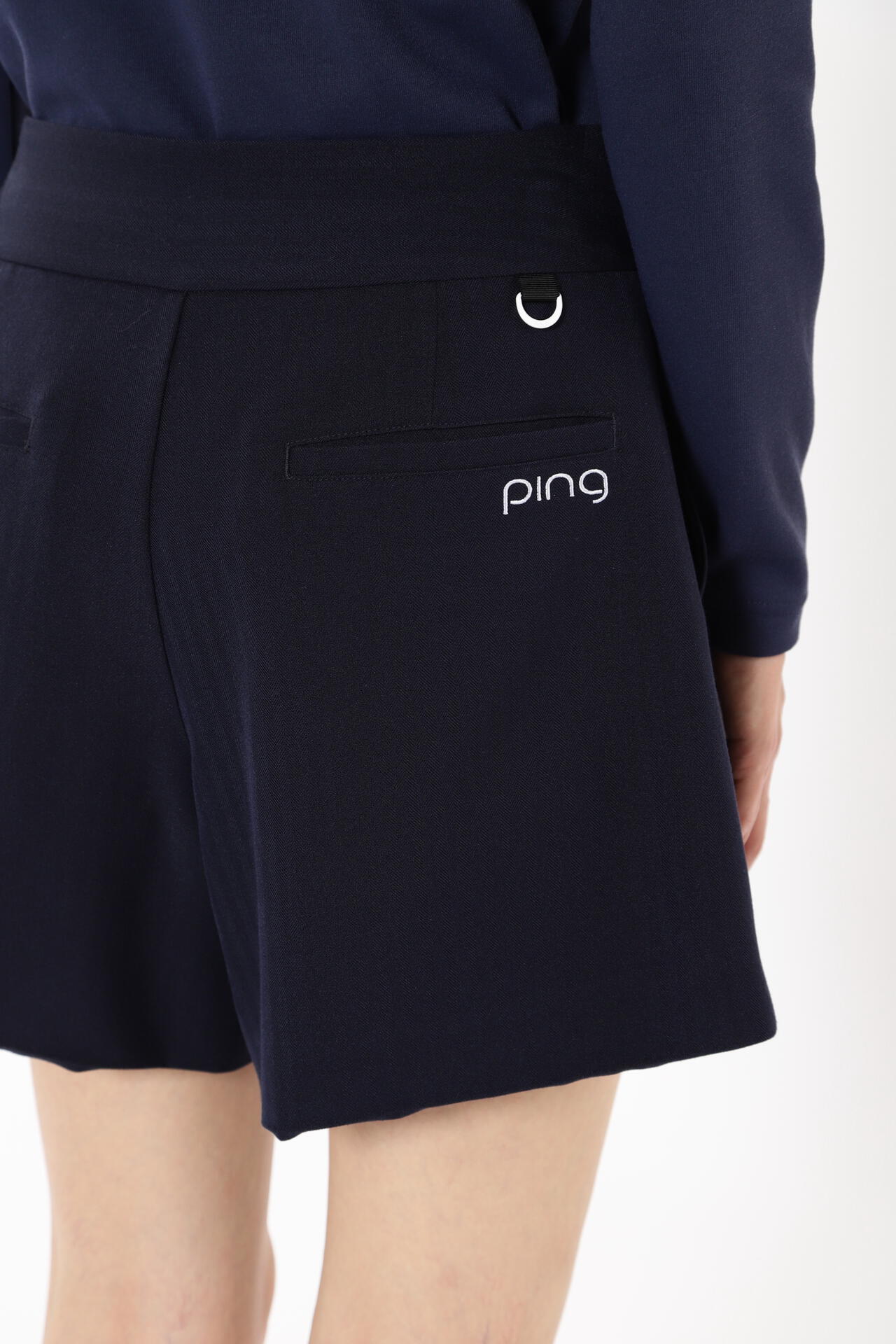 【PING APPAREL】ヘリンボーン全方向ストレッチストレッチ総裏仕立てショートパンツ <NATIVE> (LADIES)