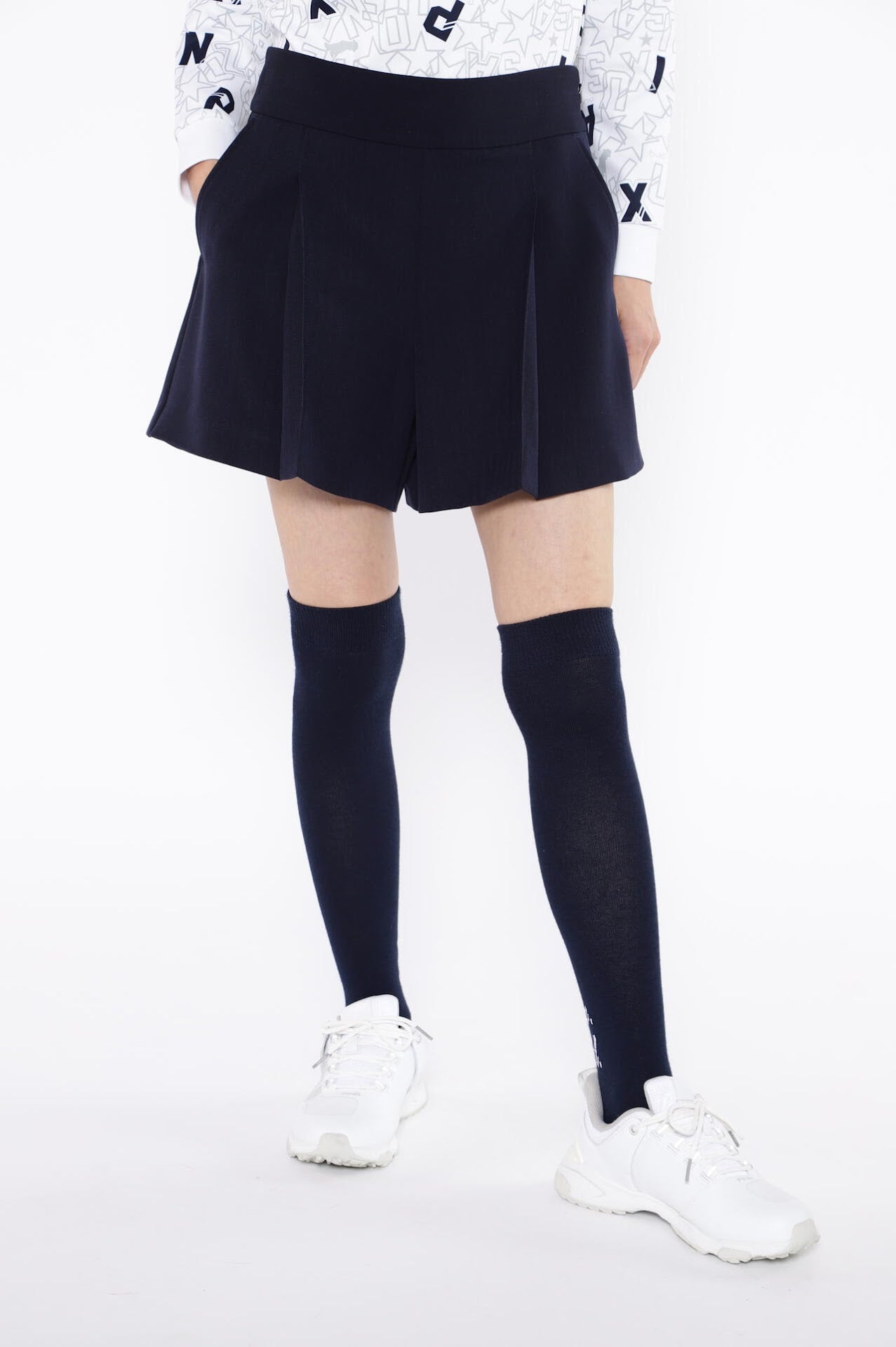 【PING APPAREL】ヘリンボーン全方向ストレッチストレッチ総裏仕立てショートパンツ <NATIVE> (LADIES)