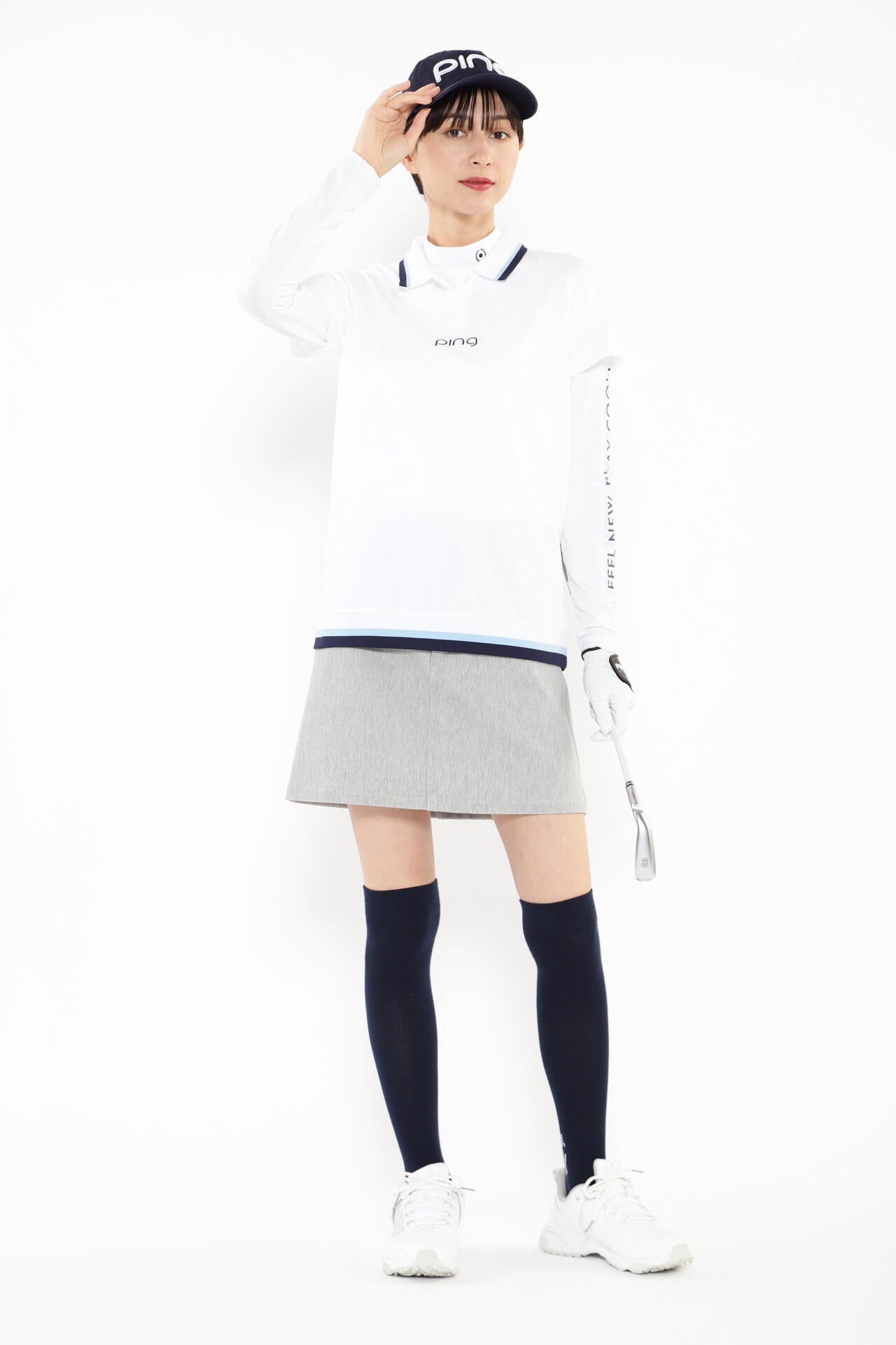 【PING APPAREL】ストレッチカノコ×ストレッチ天竺レイヤードツインセット <NATIVE> (LADIES)