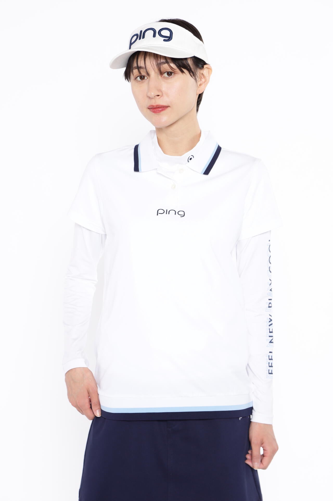 【PING APPAREL】ストレッチカノコ×ストレッチ天竺レイヤードツインセット <NATIVE> (LADIES)