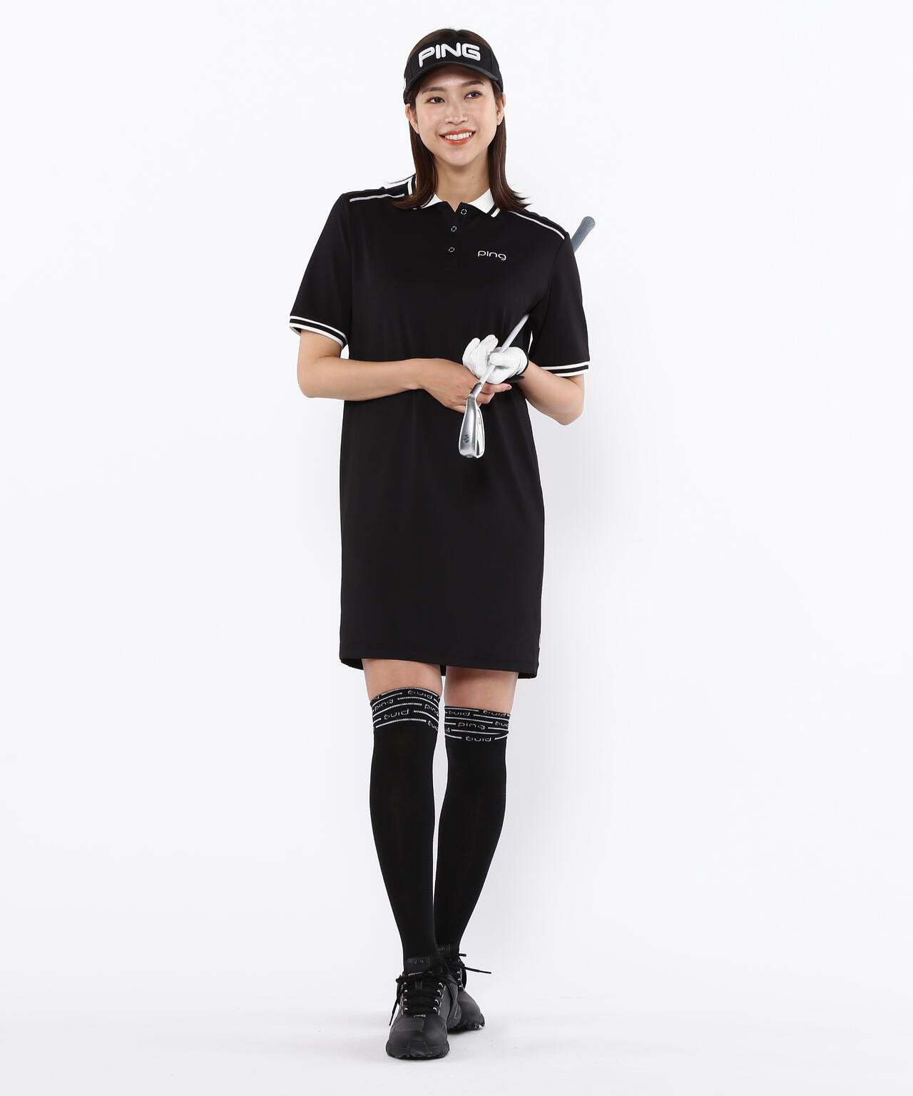【PING APPAREL】テラカノコ半袖バイカラーポロワンピース <LADIES LINE><PERFORMANCE> (LADIES)
