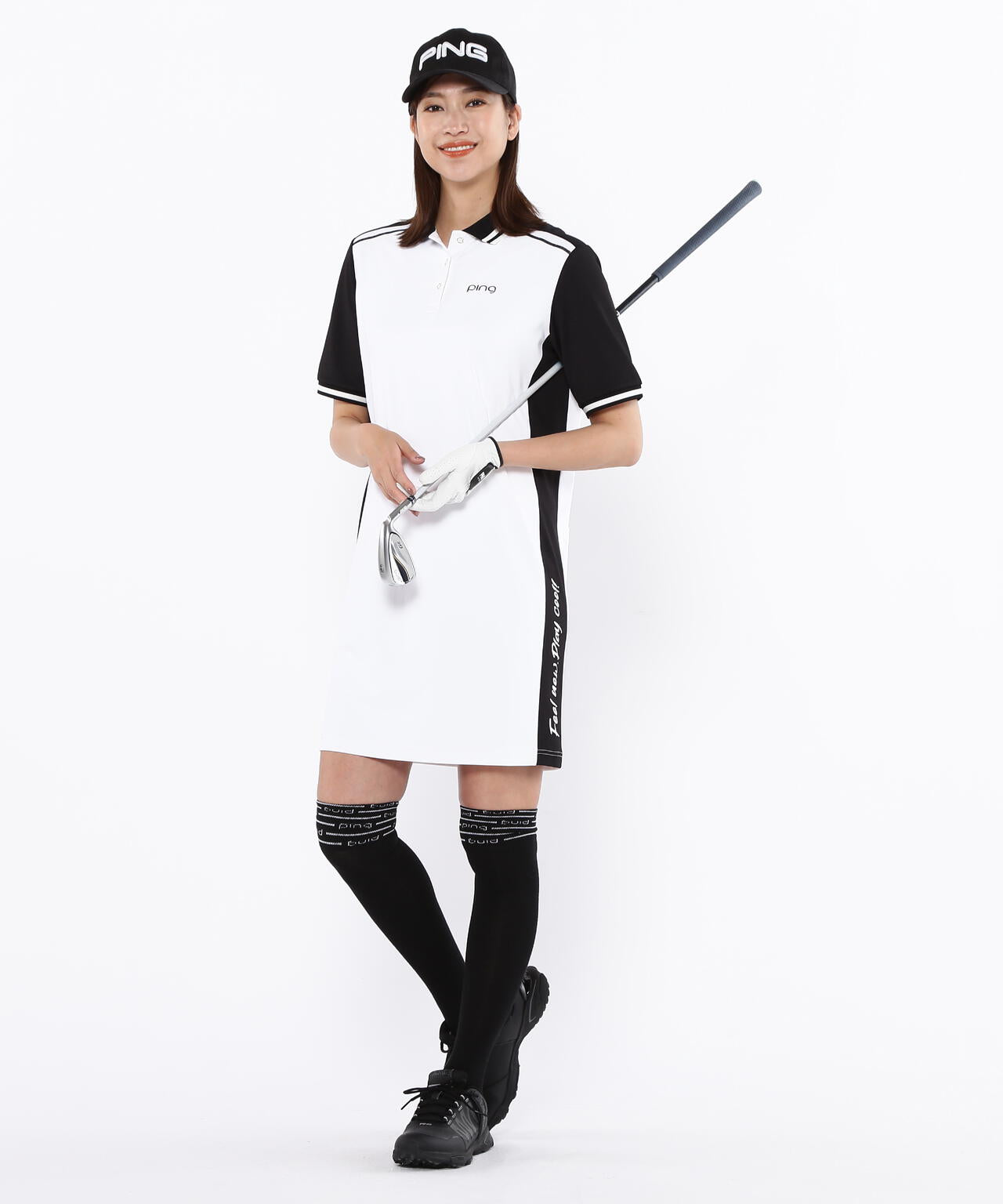 【PING APPAREL】テラカノコ半袖バイカラーポロワンピース <LADIES LINE><PERFORMANCE> (LADIES)