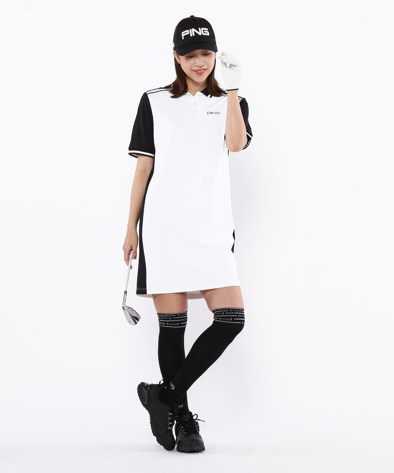 【PING APPAREL】テラカノコ半袖バイカラーポロワンピース <LADIES LINE><PERFORMANCE> (LADIES)