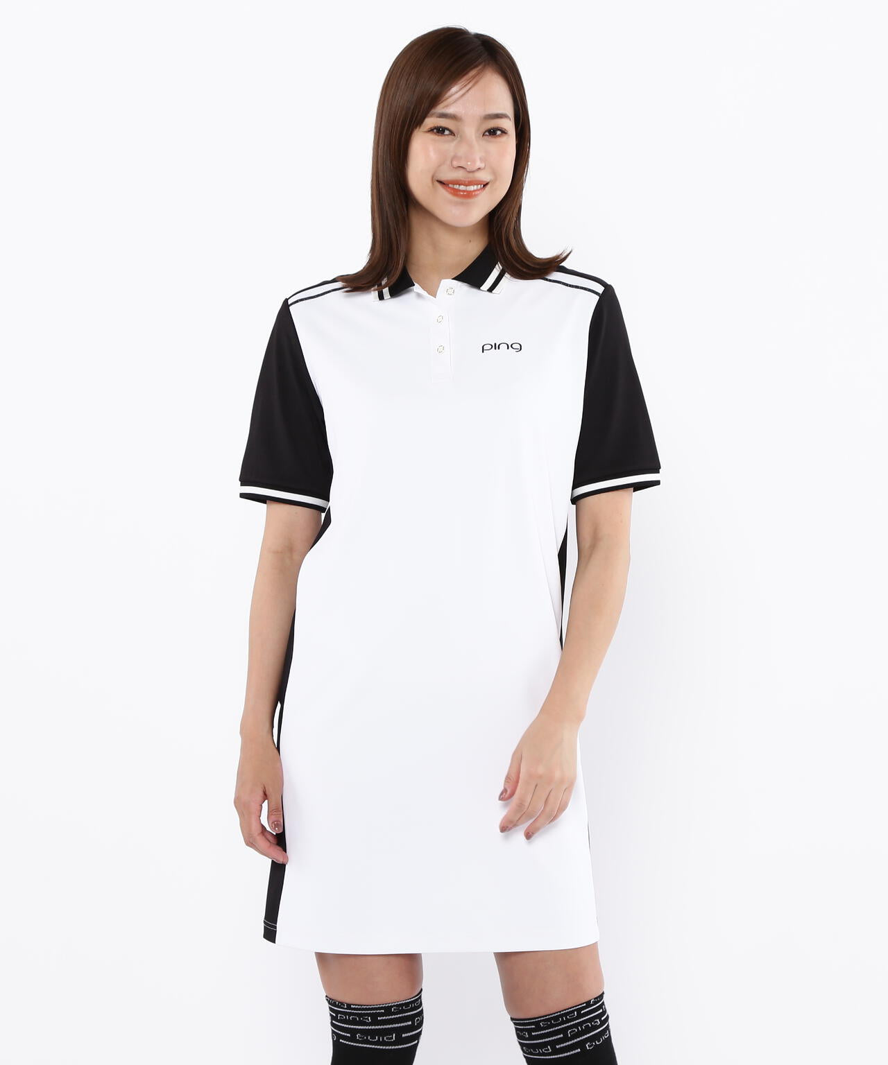 【PING APPAREL】テラカノコ半袖バイカラーポロワンピース <LADIES LINE><PERFORMANCE> (LADIES)