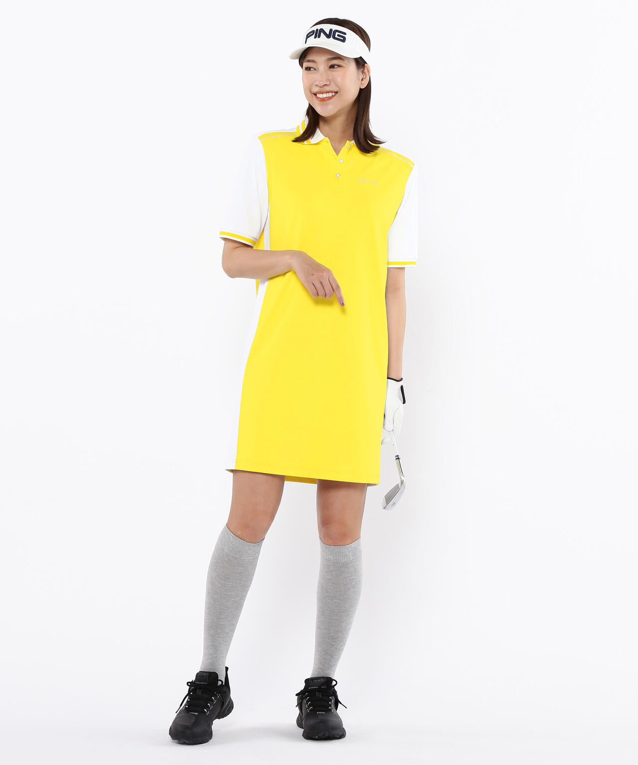 【PING APPAREL】テラカノコ半袖バイカラーポロワンピース <LADIES LINE><PERFORMANCE> (LADIES)