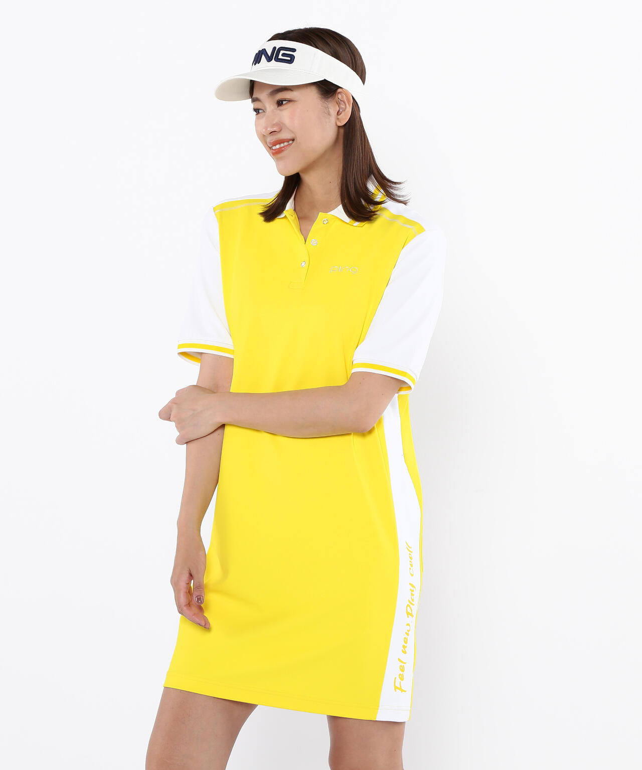 【PING APPAREL】テラカノコ半袖バイカラーポロワンピース <LADIES LINE><PERFORMANCE> (LADIES)