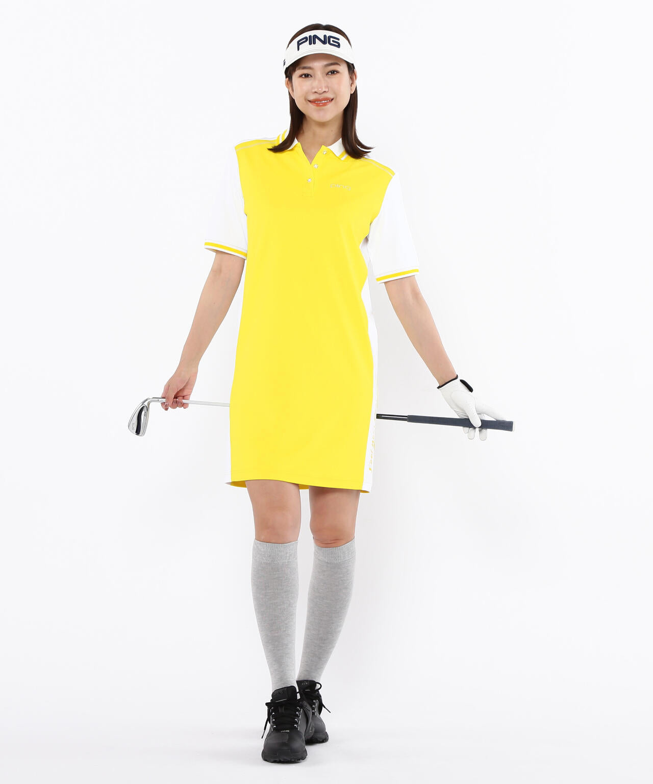 【PING APPAREL】テラカノコ半袖バイカラーポロワンピース <LADIES LINE><PERFORMANCE> (LADIES)