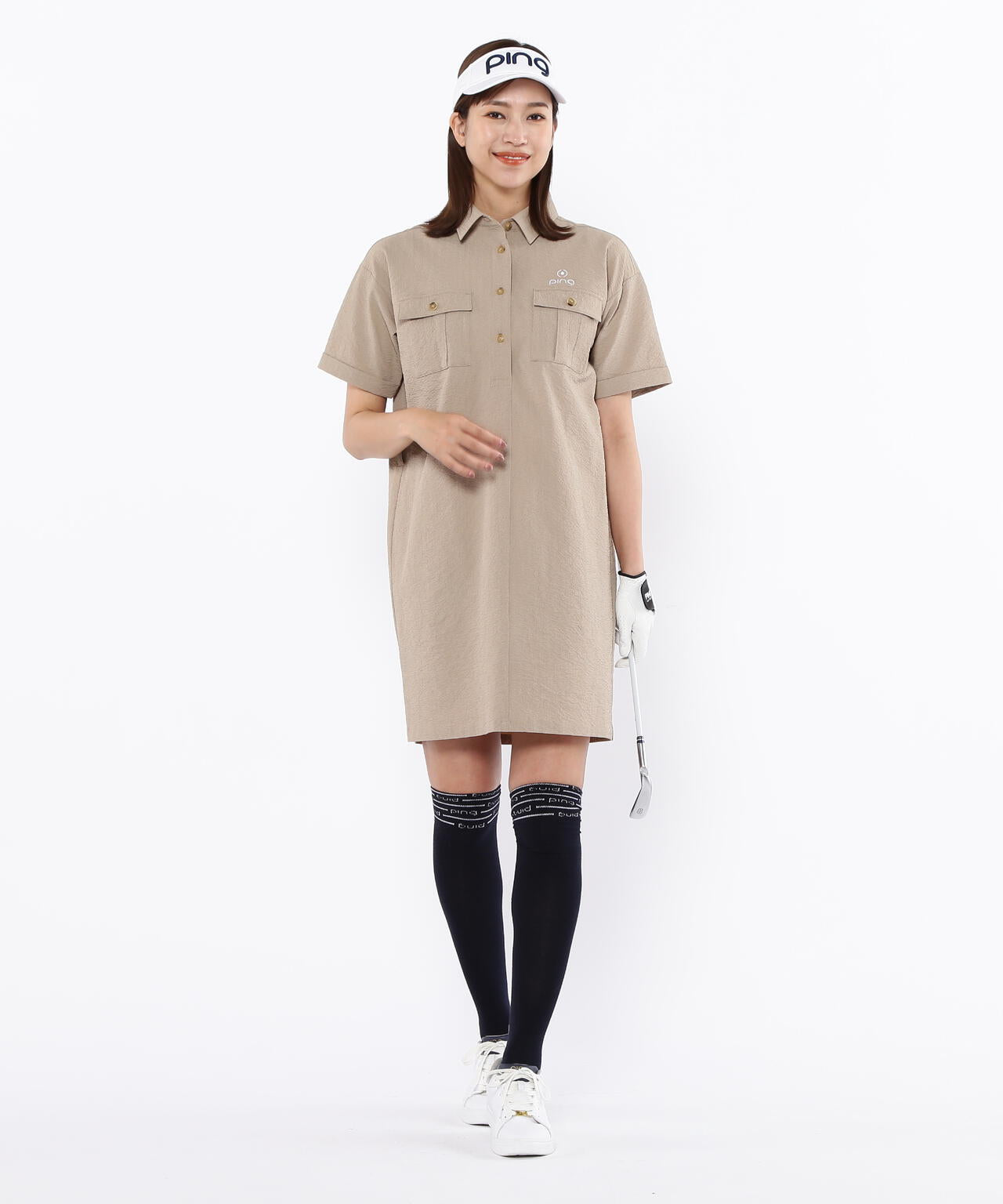 【PING APPAREL】全方向ストレッチサッカー半袖ワンピース <LADIES LINE><NATIVE> (LADIES)