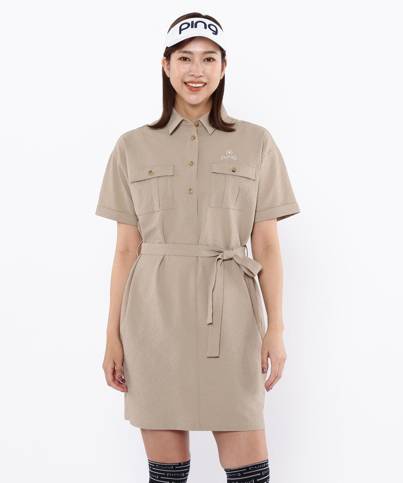 【PING APPAREL】全方向ストレッチサッカー半袖ワンピース <LADIES LINE><NATIVE> (LADIES)
