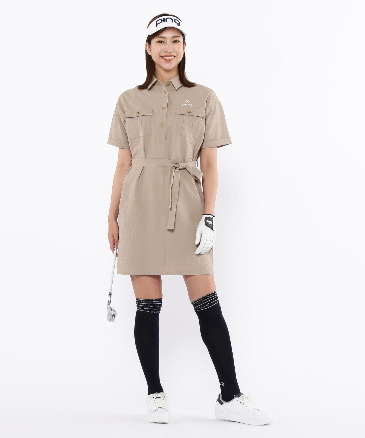 【PING APPAREL】全方向ストレッチサッカー半袖ワンピース <LADIES LINE><NATIVE> (LADIES)