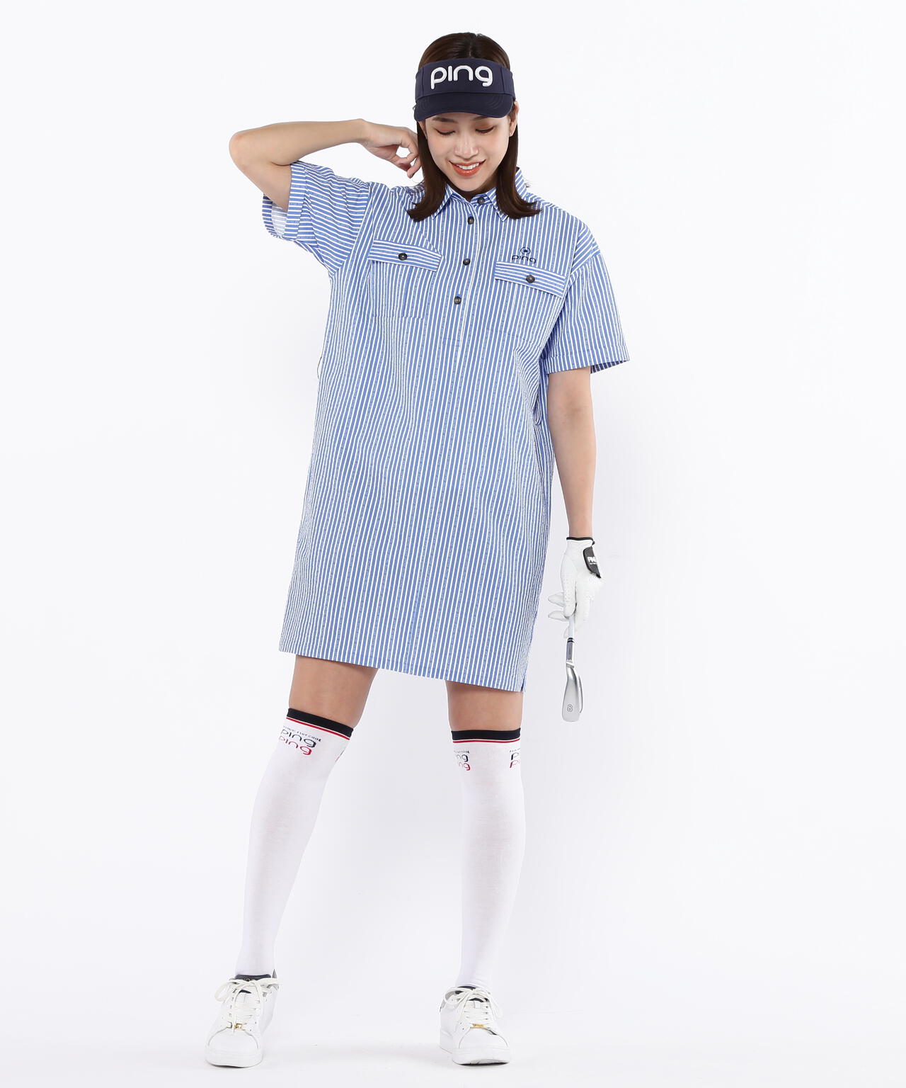 【PING APPAREL】全方向ストレッチサッカー半袖ワンピース <LADIES LINE><NATIVE> (LADIES)