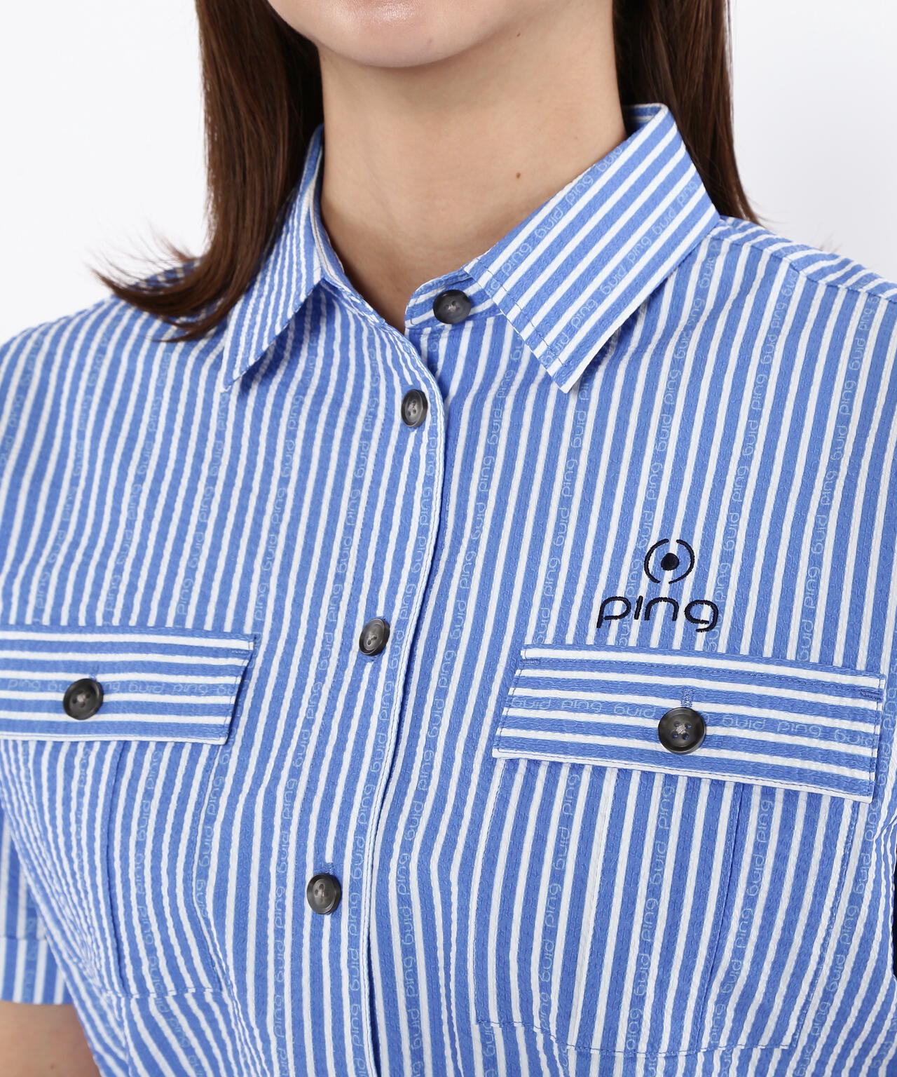 【PING APPAREL】全方向ストレッチサッカー半袖ワンピース <LADIES LINE><NATIVE> (LADIES)