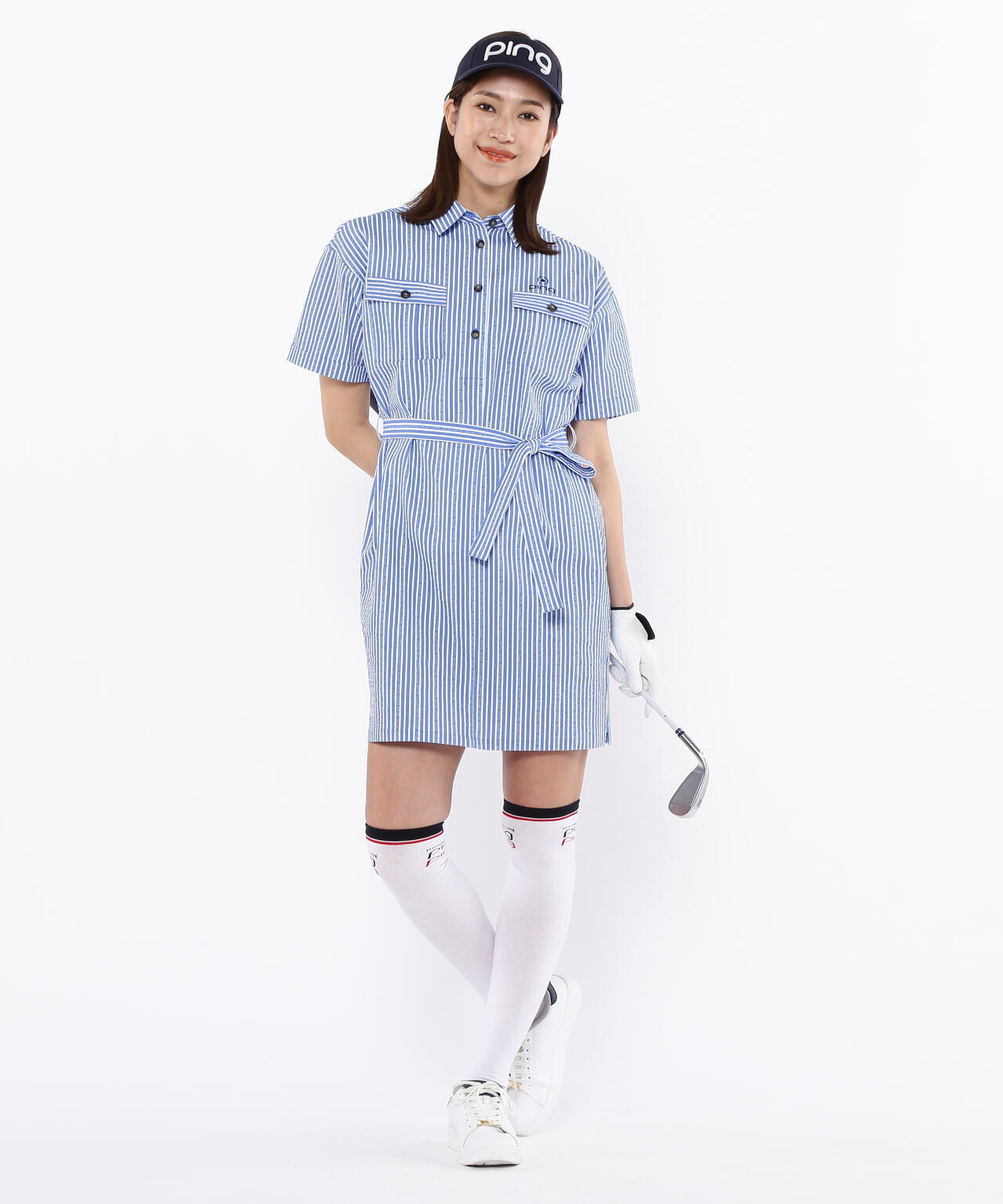 【PING APPAREL】全方向ストレッチサッカー半袖ワンピース <LADIES LINE><NATIVE> (LADIES)