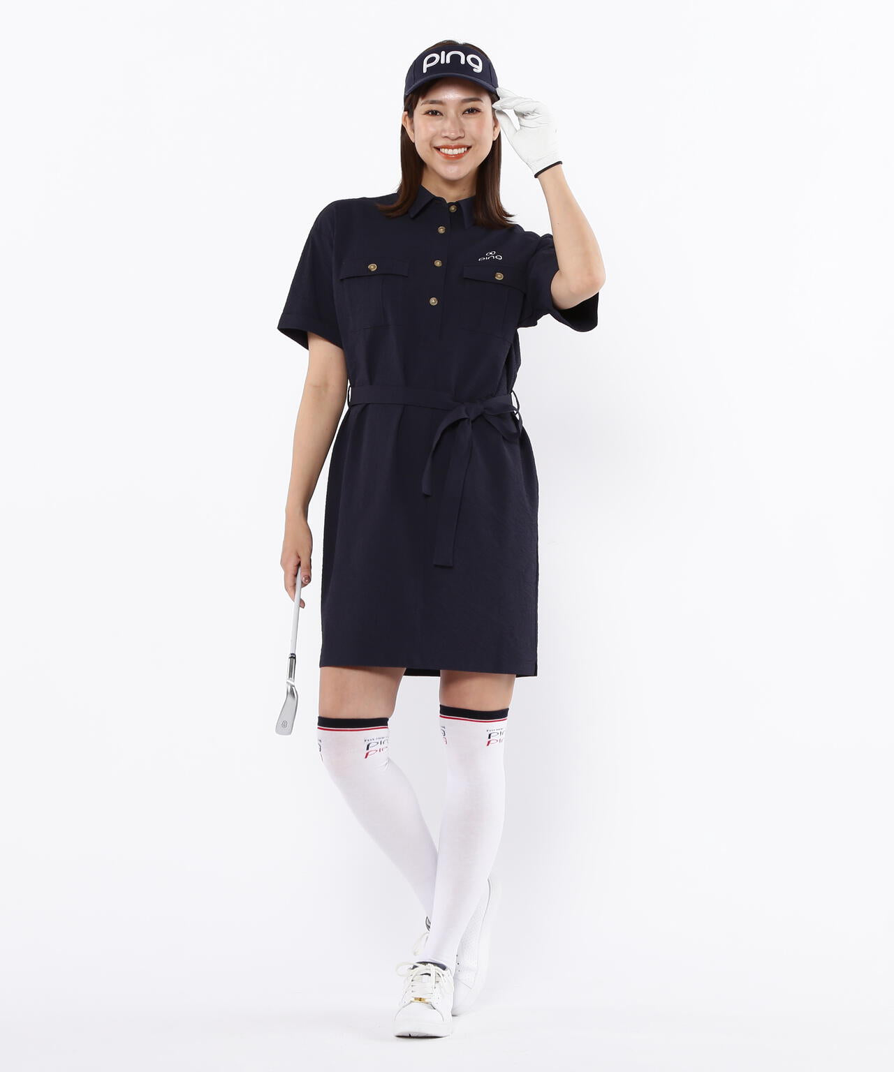 【PING APPAREL】全方向ストレッチサッカー半袖ワンピース <LADIES LINE><NATIVE> (LADIES)