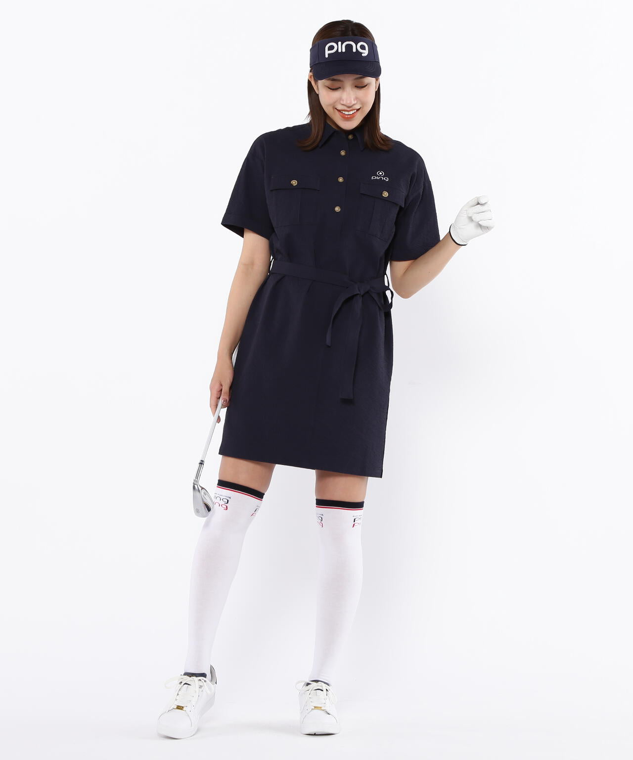 【PING APPAREL】全方向ストレッチサッカー半袖ワンピース <LADIES LINE><NATIVE> (LADIES)