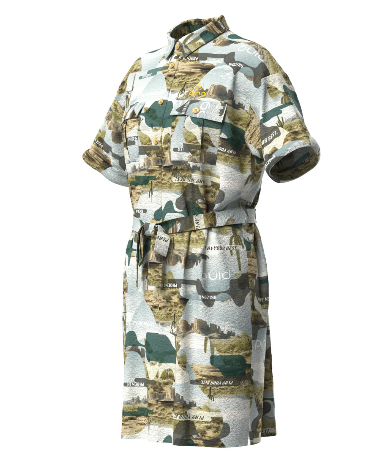 【PING APPAREL】全方向ストレッチサッカー半袖ワンピース <LADIES LINE><NATIVE> (LADIES)