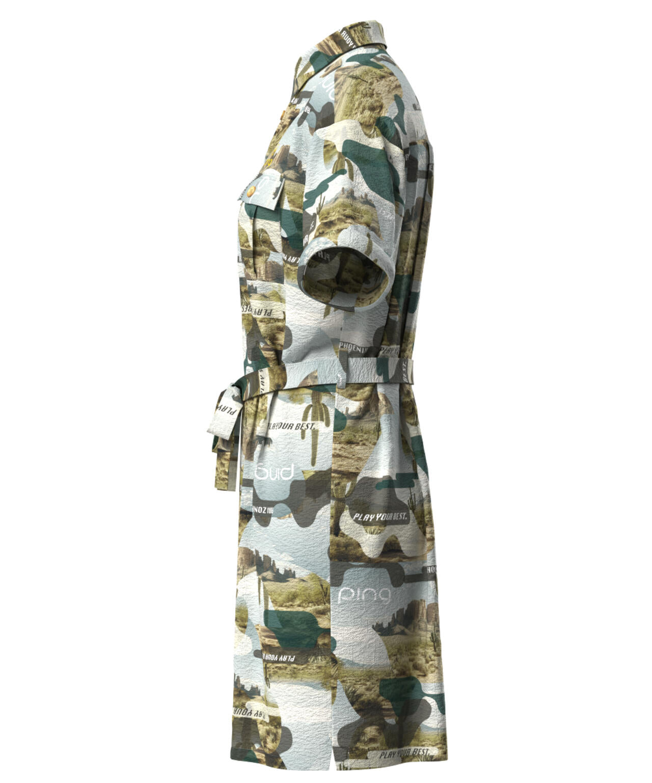 【PING APPAREL】全方向ストレッチサッカー半袖ワンピース <LADIES LINE><NATIVE> (LADIES)