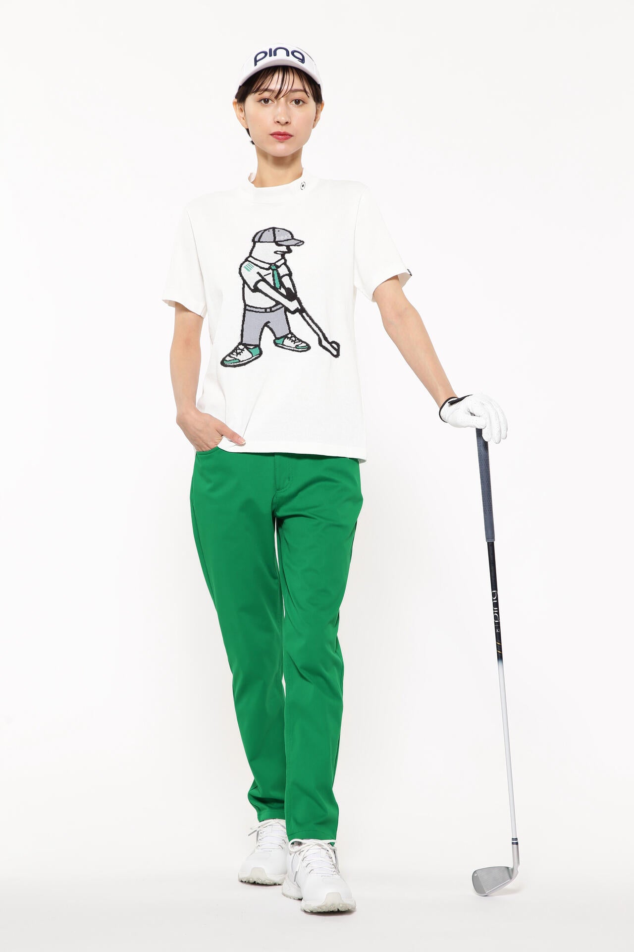 【PING APPAREL】Mr.PING刺繍全方向ストレッチライトテーパード5ポケットパンツ <LADIES LINE> (LADIES)