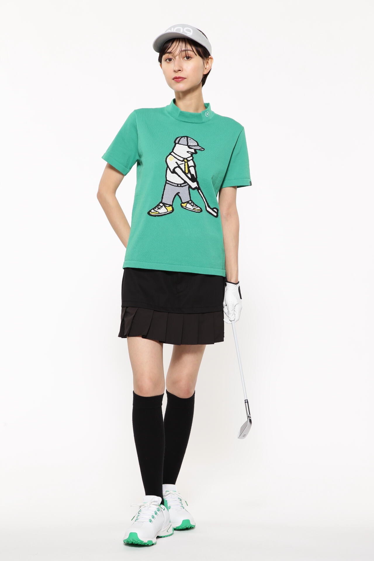 【PING APPAREL】フェイクレイヤードプリーツスカート <LADIES LINE><NATIVE> (LADIES)