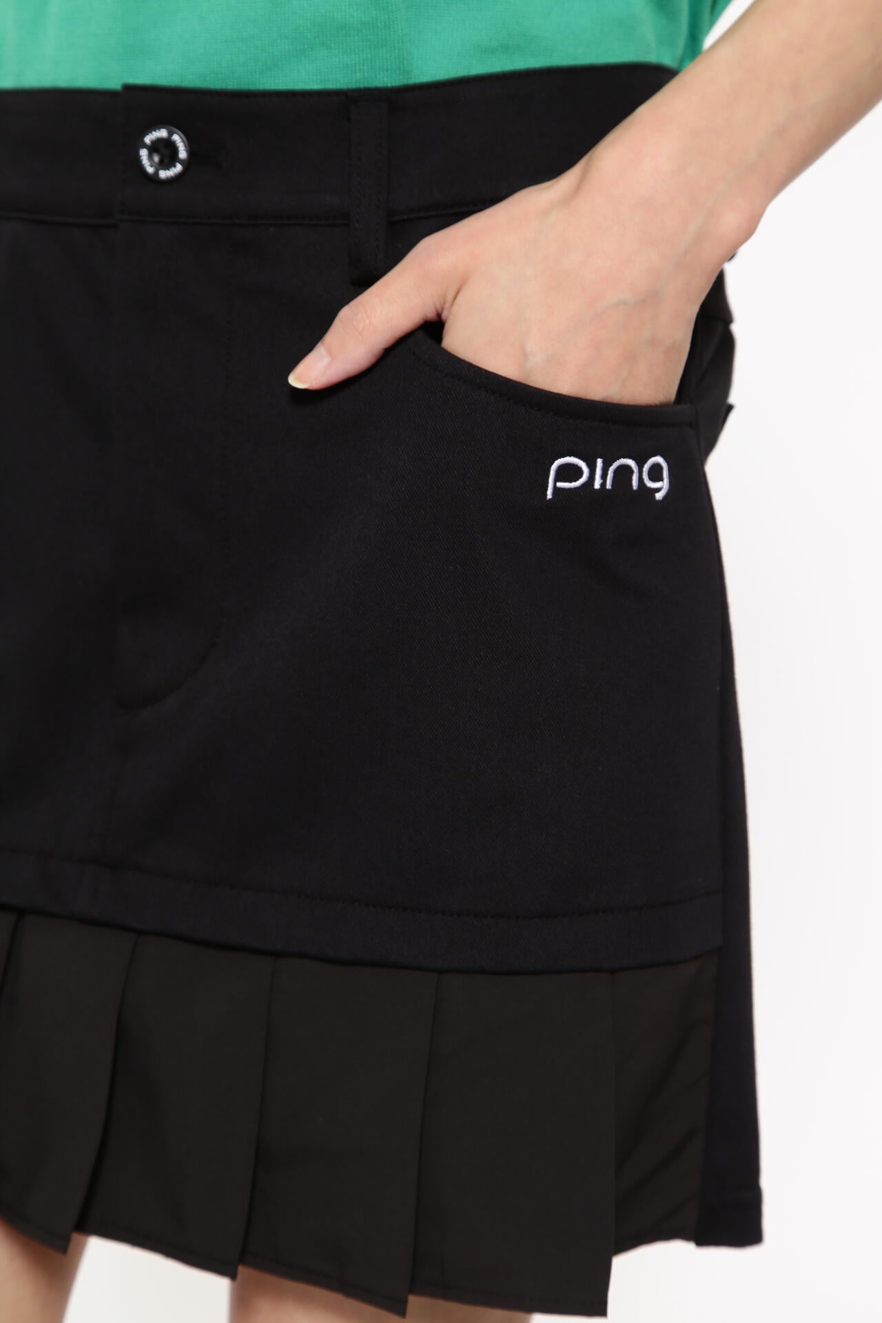 【PING APPAREL】フェイクレイヤードプリーツスカート <LADIES LINE><NATIVE> (LADIES)