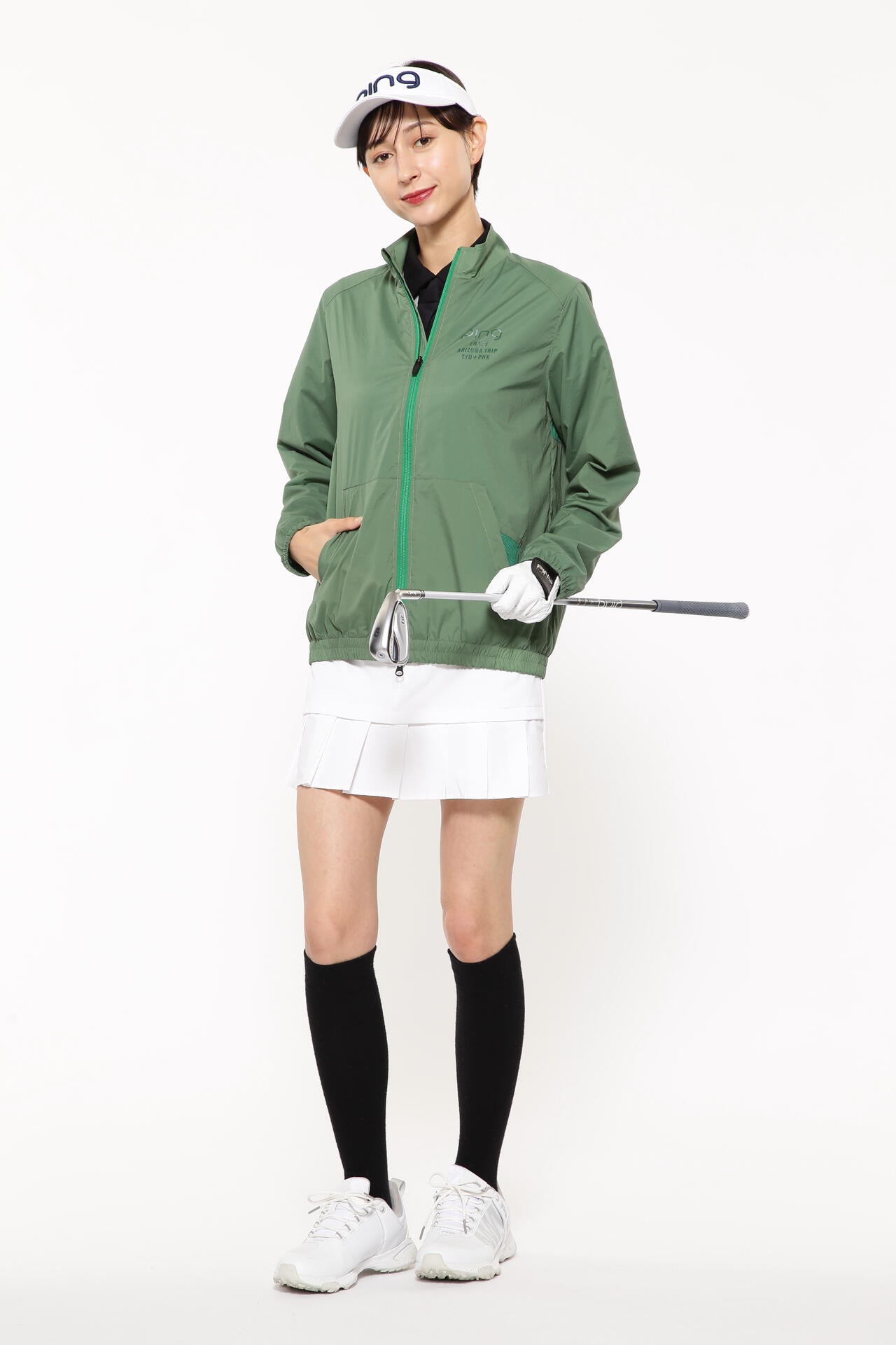 【PING APPAREL】フェイクレイヤードプリーツスカート <LADIES LINE><NATIVE> (LADIES)